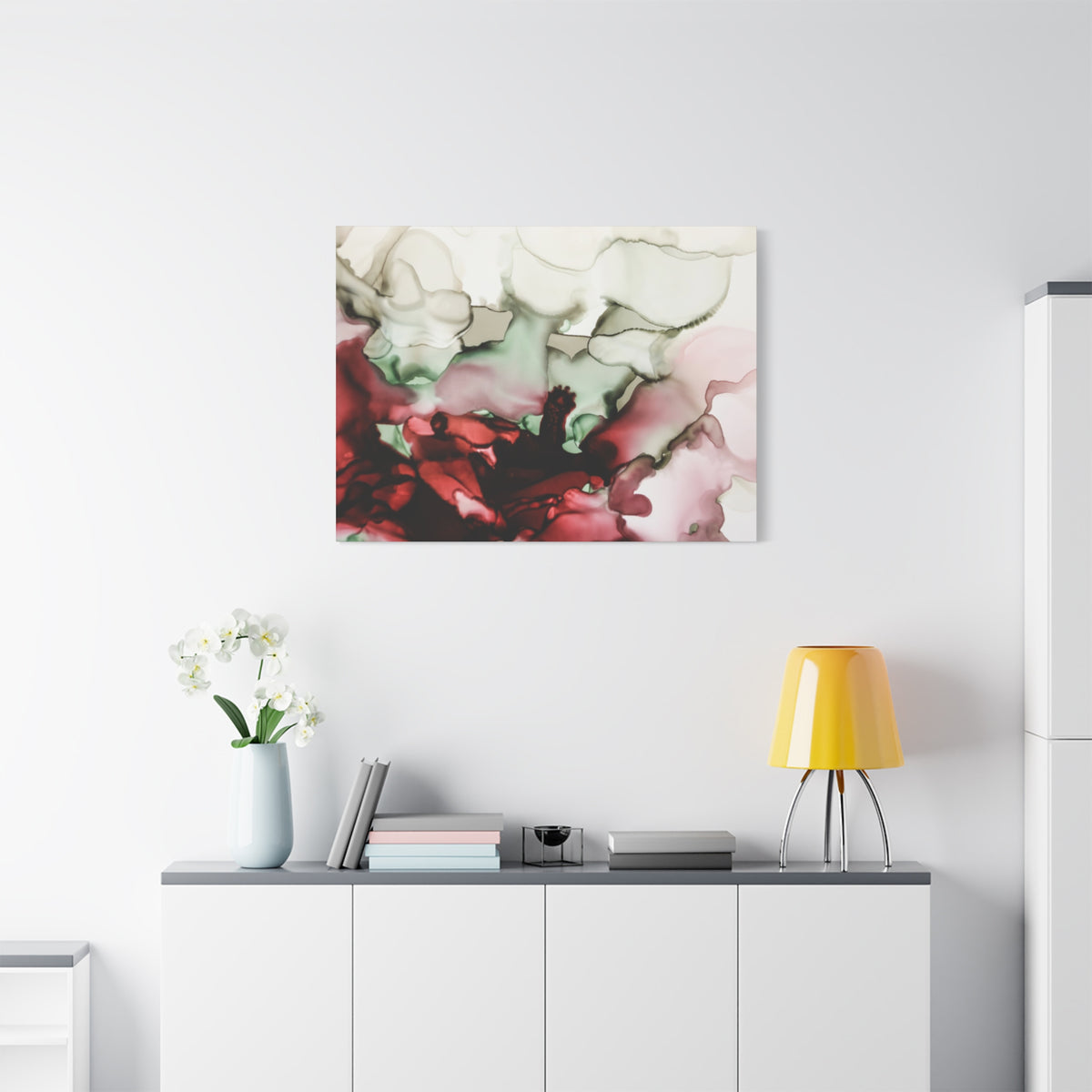 Abstract Floral Alcohol Ink Matte Canvas Print — Stretched Wall Art