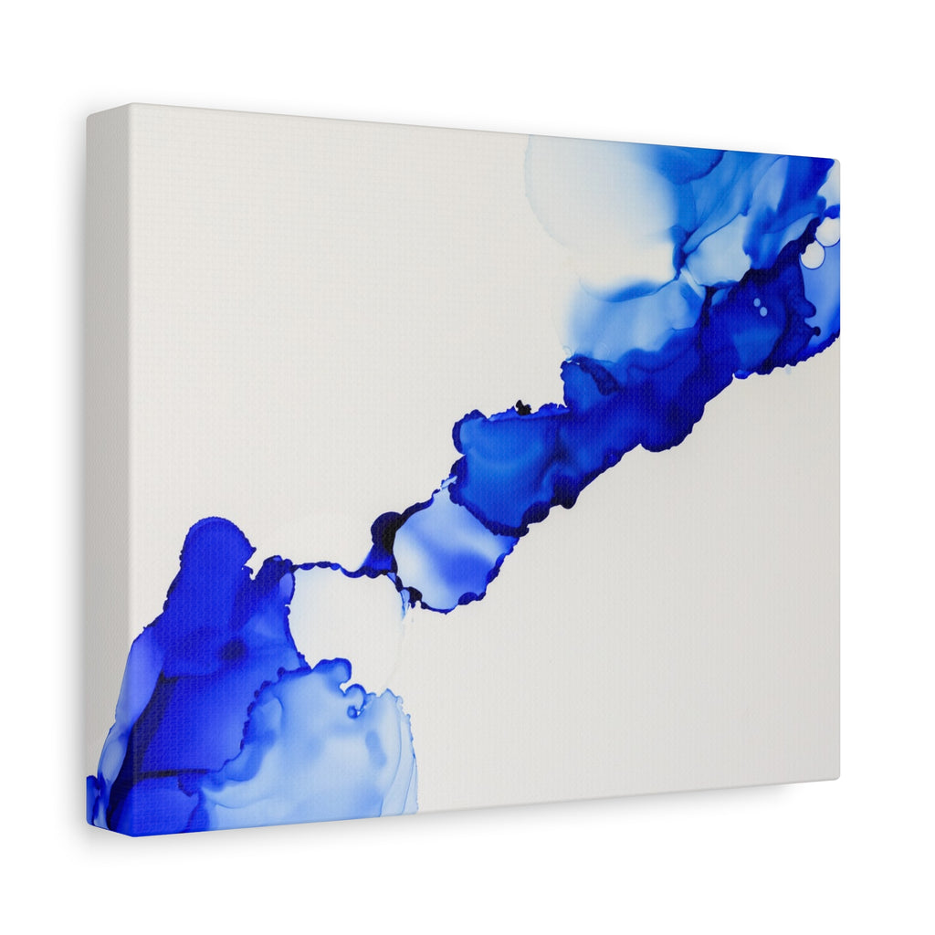 Blue Ink Abstract Matte Canvas Print — Stretched 1.25\"
