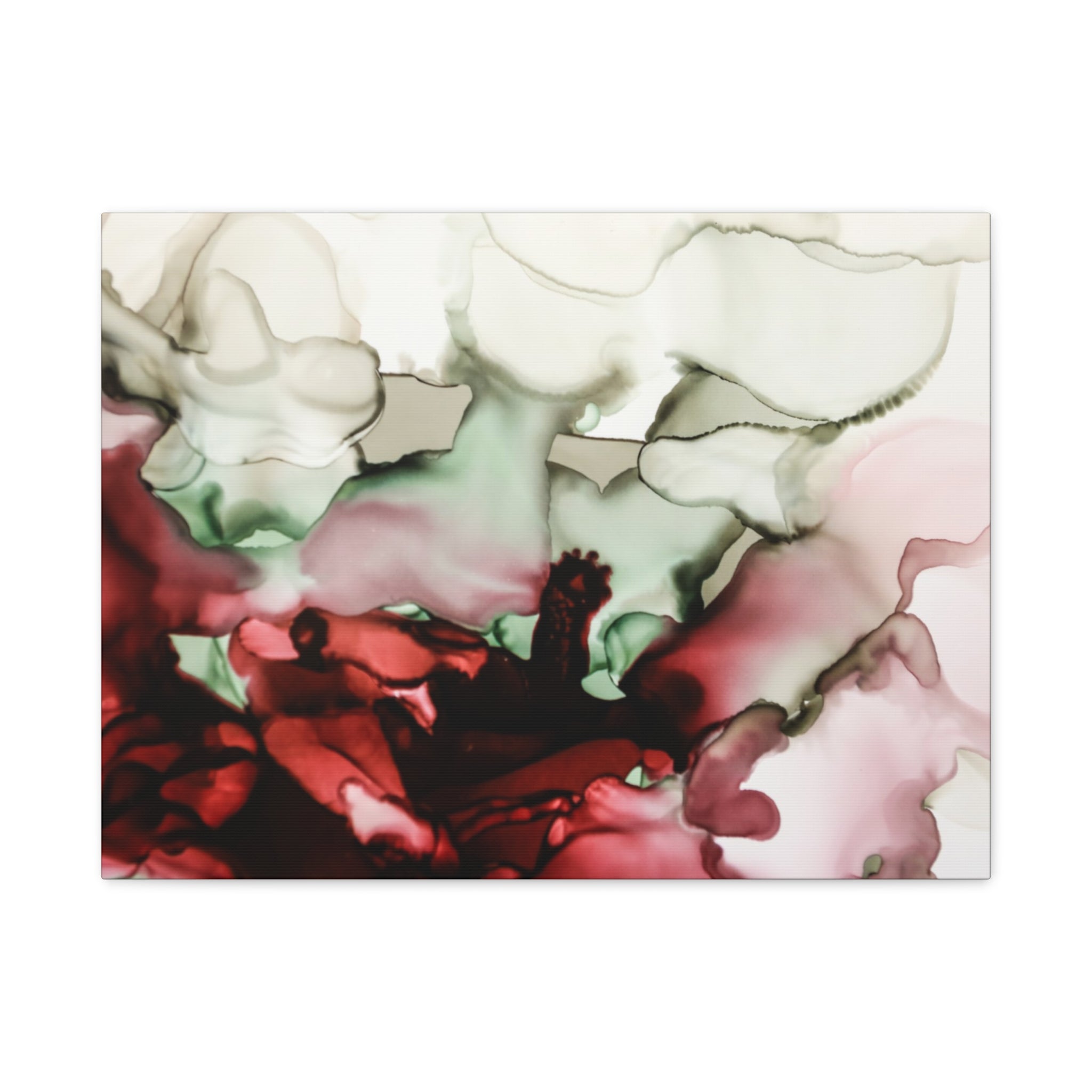 Abstract Floral Alcohol Ink Matte Canvas Print — Stretched Wall Art