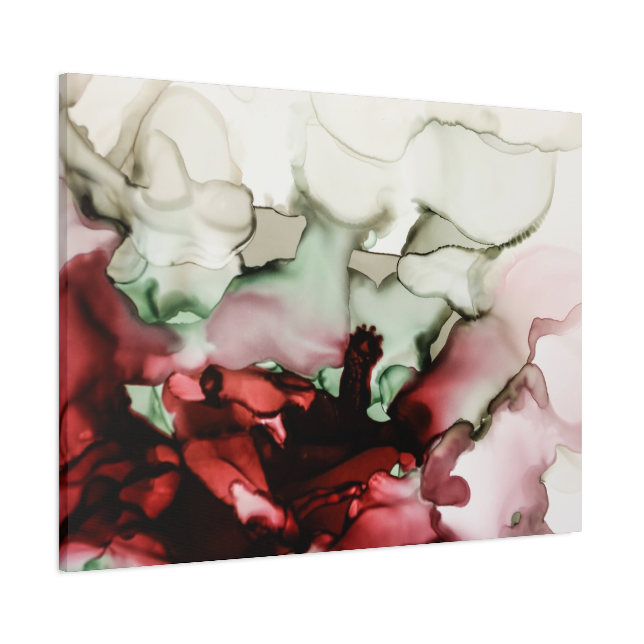 Abstract Floral Alcohol Ink Matte Canvas Print — Stretched Wall Art