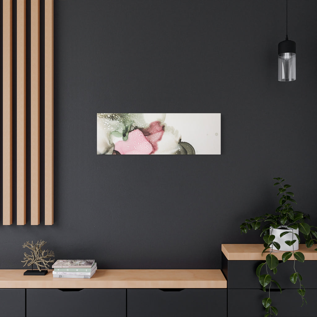 Abstract Pink & Sage Alcohol Ink Canvas Print — Modern Wall Art