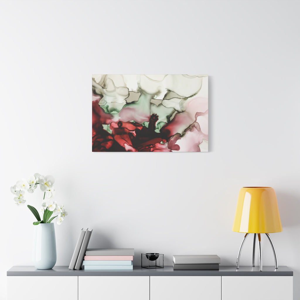 Abstract Floral Alcohol Ink Matte Canvas Print — Stretched Wall Art