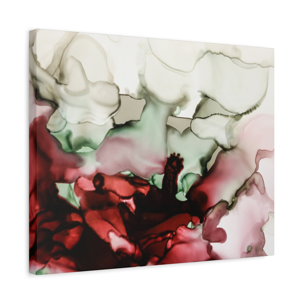 Abstract Floral Alcohol Ink Matte Canvas Print — Stretched Wall Art