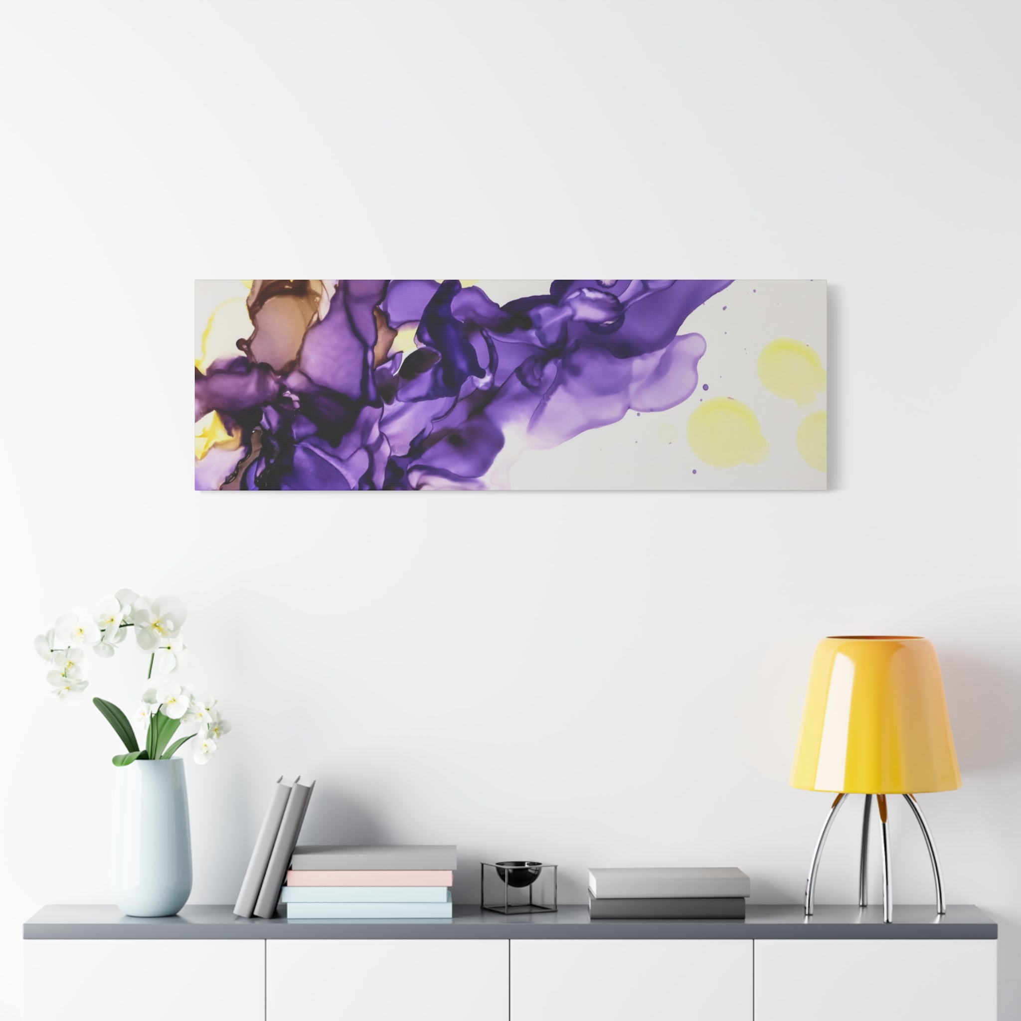 Purple Abstract Alcohol Ink Canvas Print — Matte Stretched Wall Art