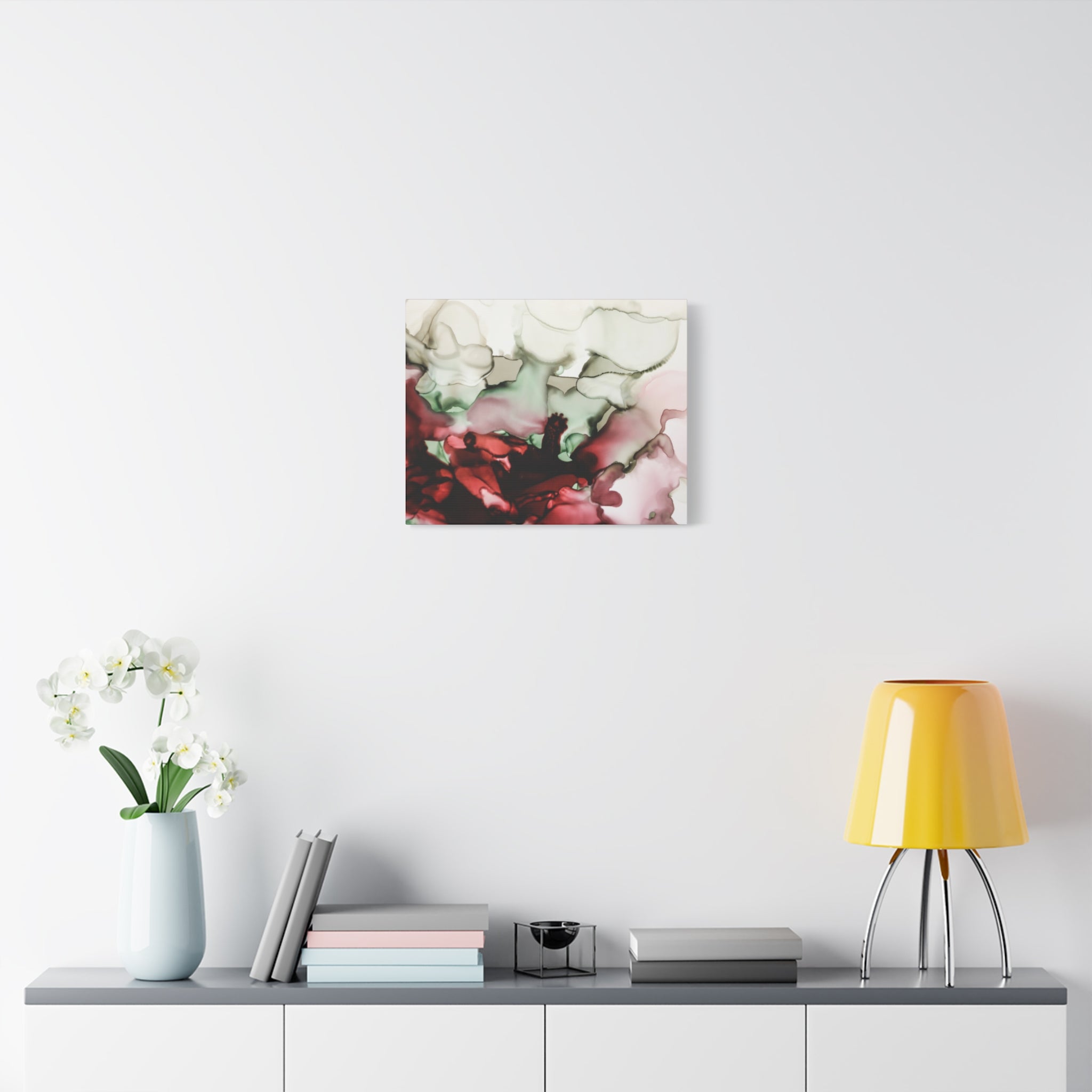 Abstract Floral Alcohol Ink Matte Canvas Print — Stretched Wall Art