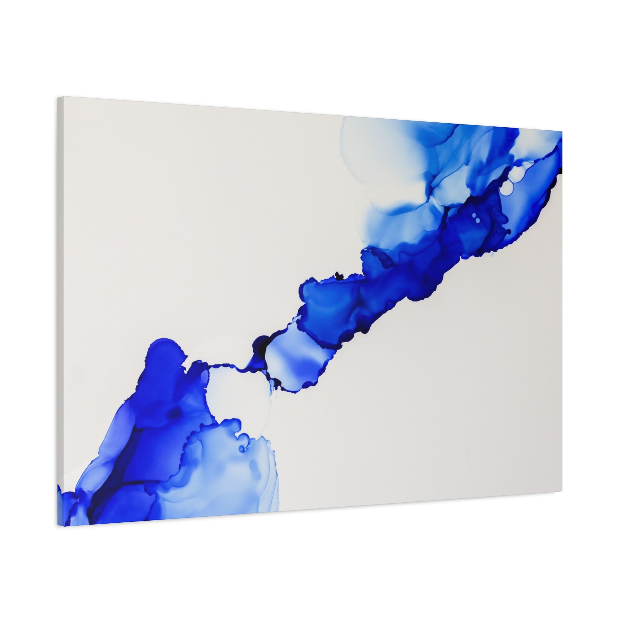 Blue Ink Abstract Matte Canvas Print — Stretched 1.25\"