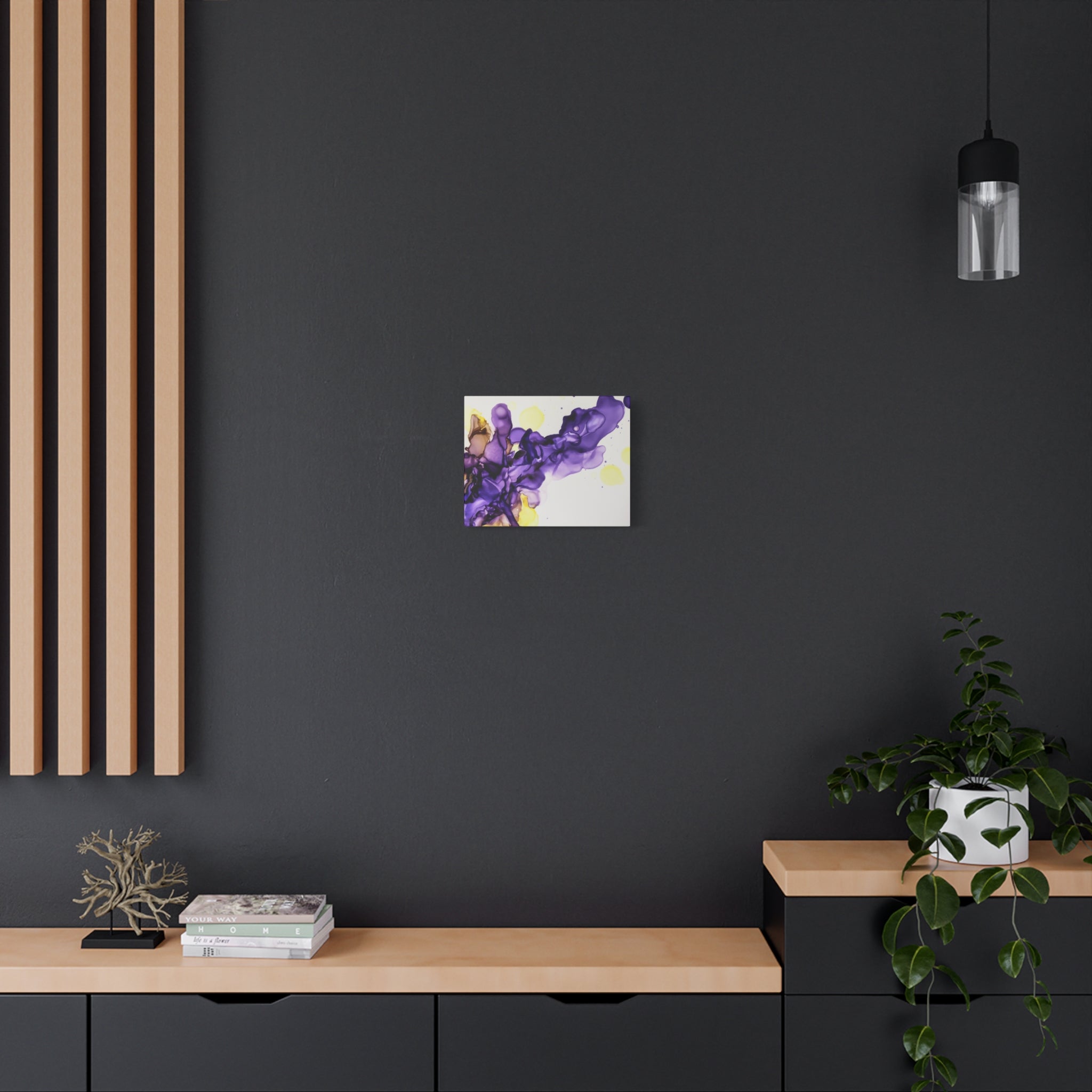 Purple Abstract Alcohol Ink Canvas Print — Matte Stretched Wall Art