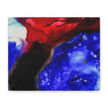 Abstract Geode Resin Art Canvas – Blue & Red Fluid Wall Art (Matte Stretched)