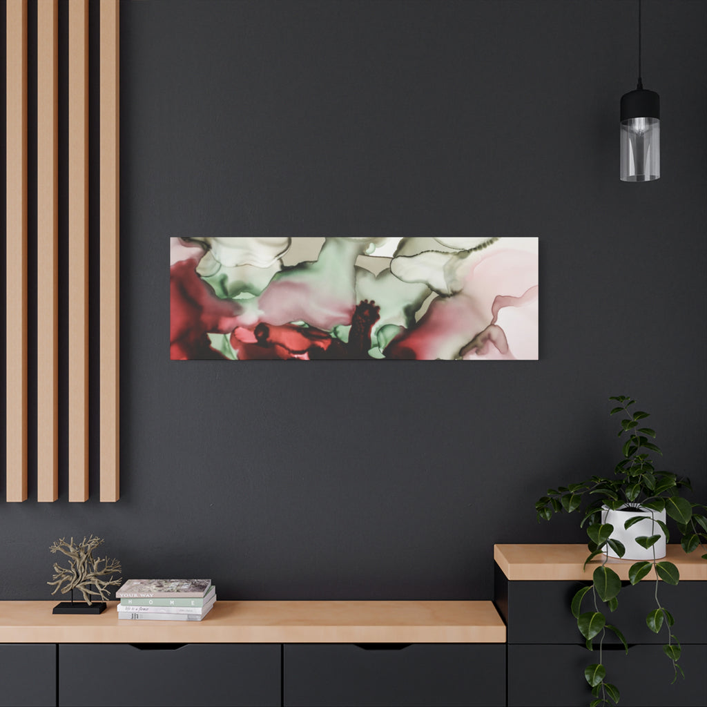 Abstract Floral Alcohol Ink Matte Canvas Print — Stretched Wall Art