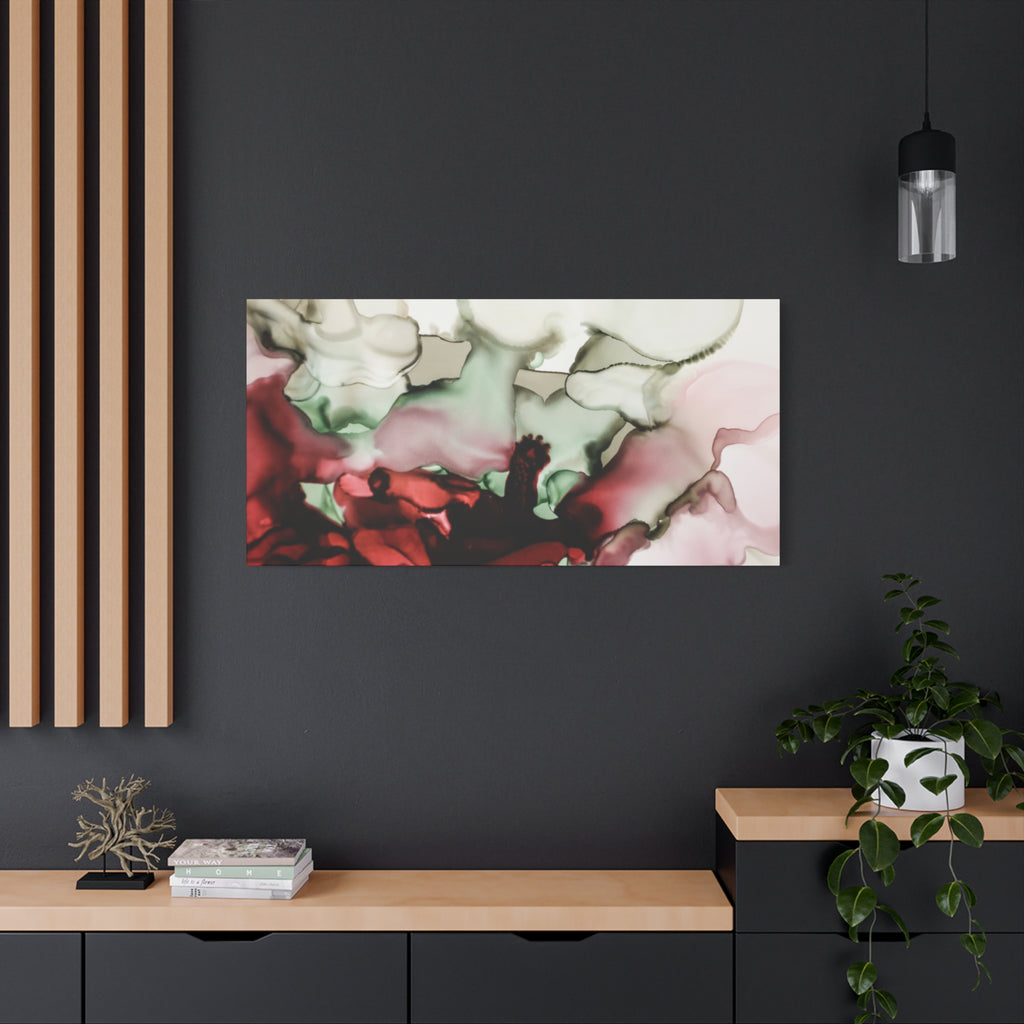 Abstract Floral Alcohol Ink Matte Canvas Print — Stretched Wall Art
