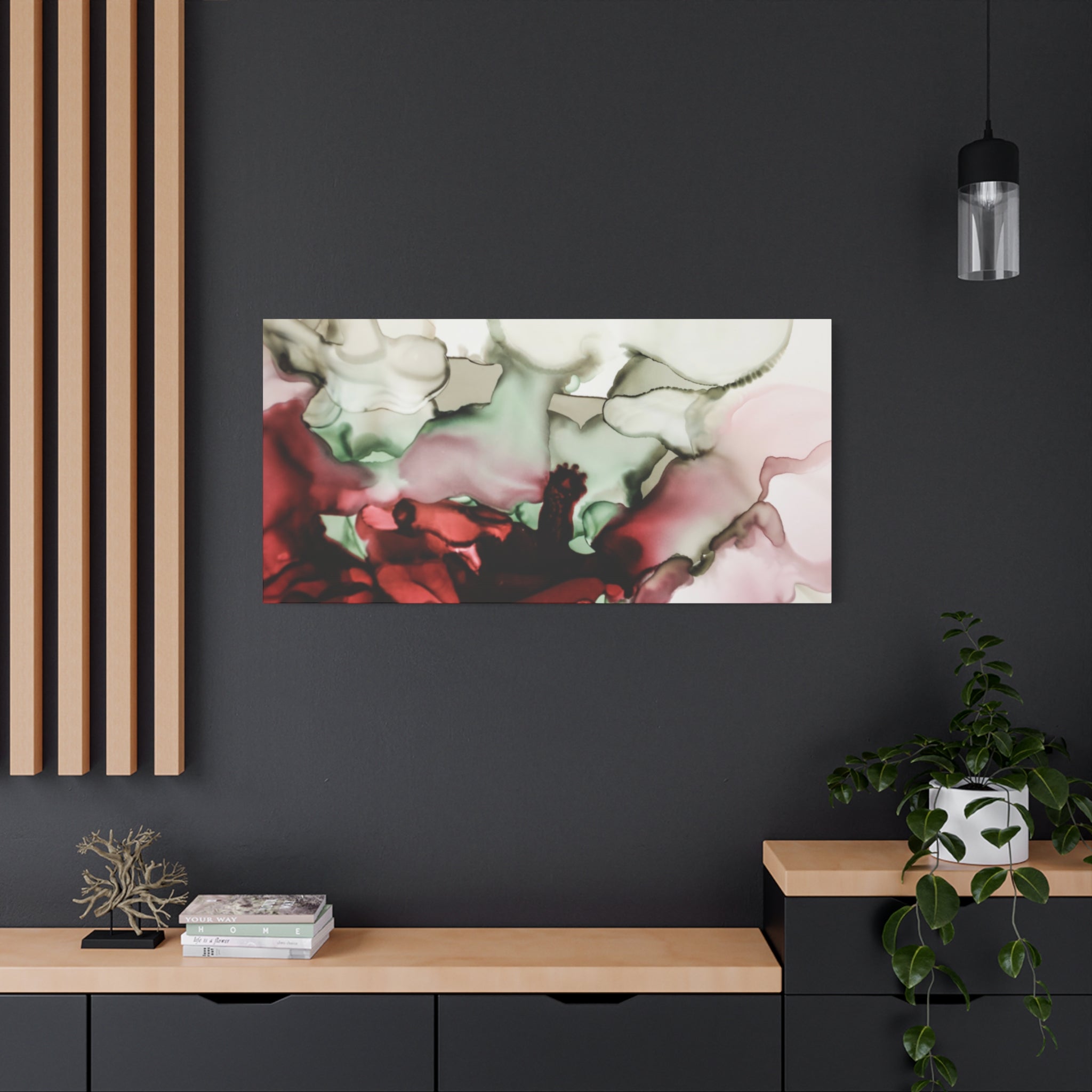 Abstract Floral Alcohol Ink Matte Canvas Print — Stretched Wall Art