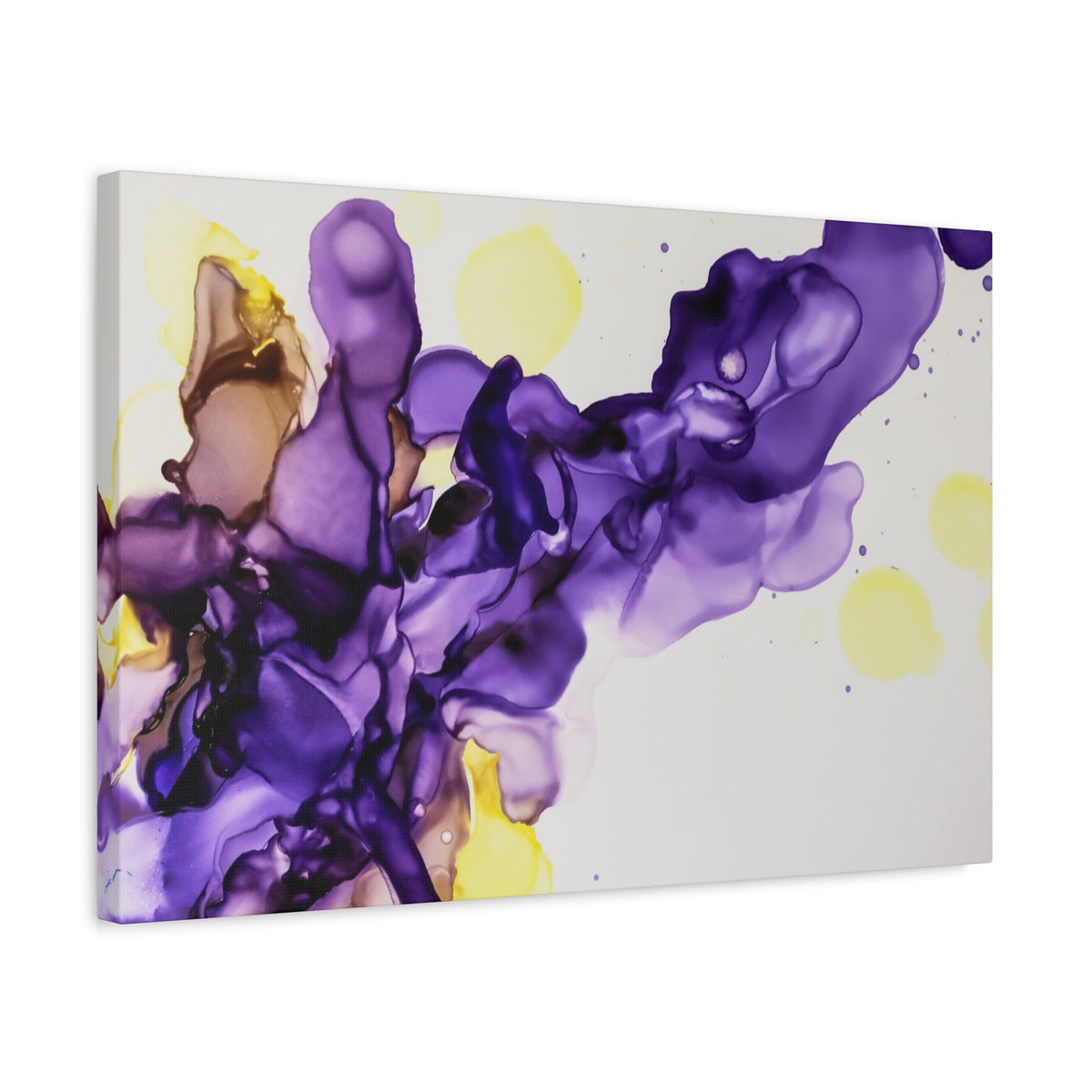Purple Abstract Alcohol Ink Canvas Print — Matte Stretched Wall Art