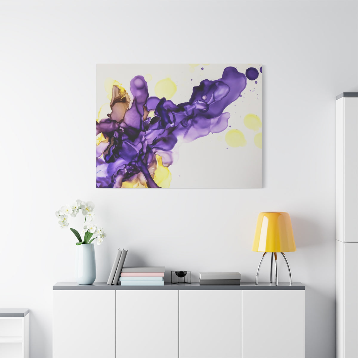 Purple Abstract Alcohol Ink Canvas Print — Matte Stretched Wall Art
