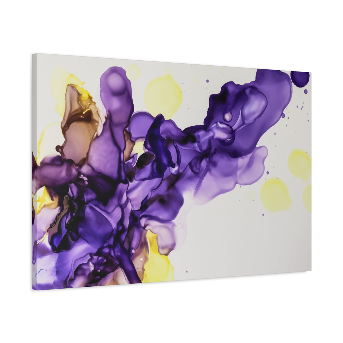 Purple Abstract Alcohol Ink Canvas Print — Matte Stretched Wall Art