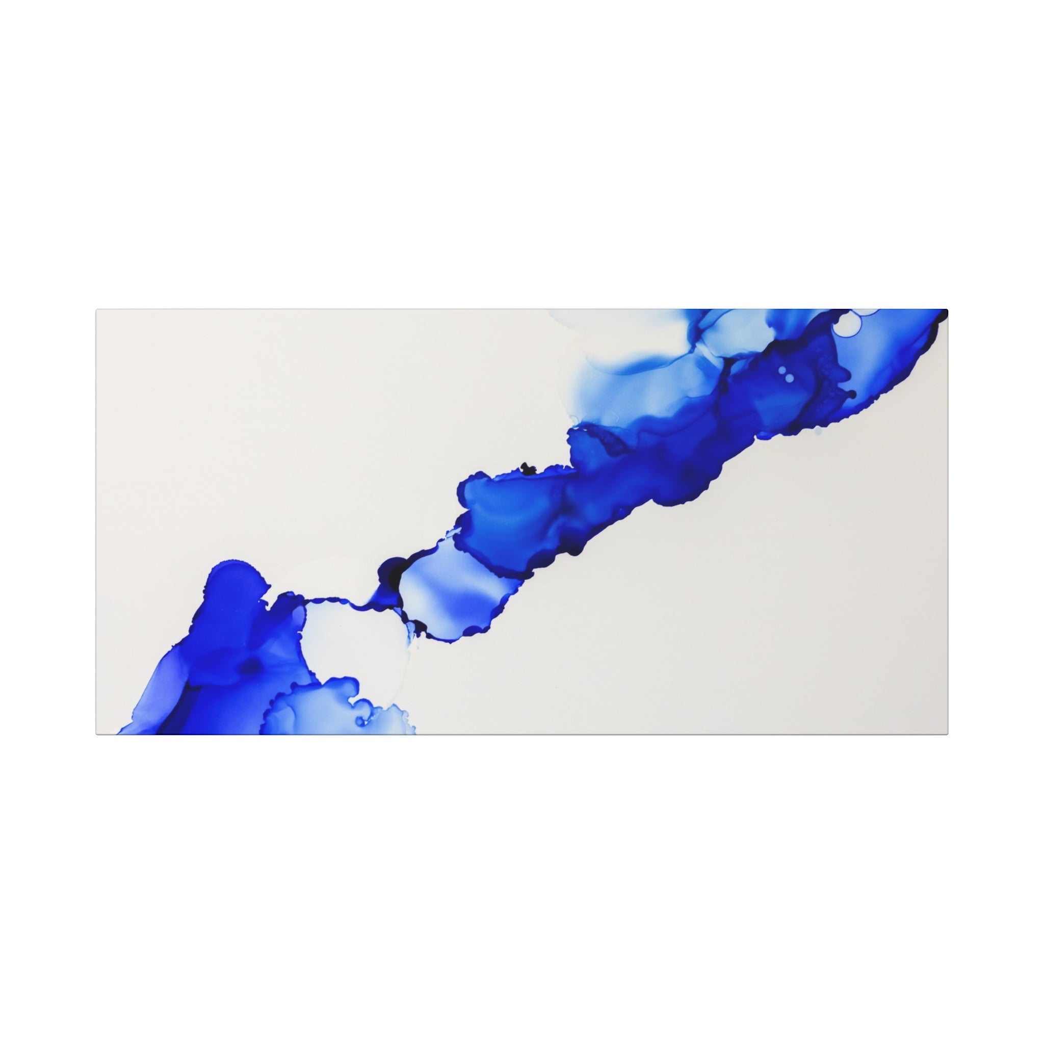 Blue Ink Abstract Matte Canvas Print — Stretched 1.25\"