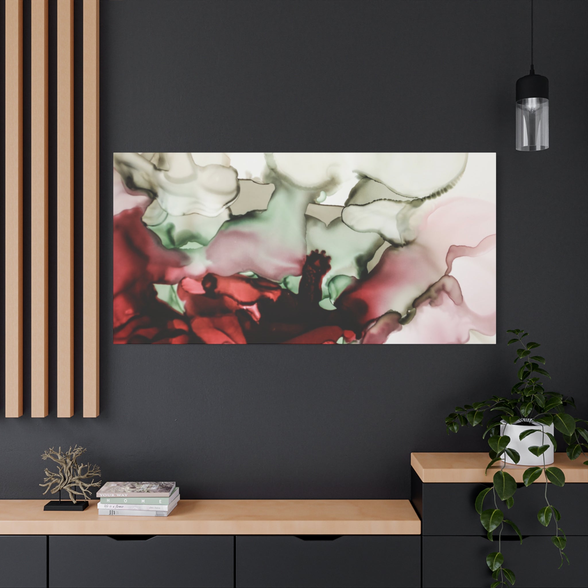 Abstract Floral Alcohol Ink Matte Canvas Print — Stretched Wall Art