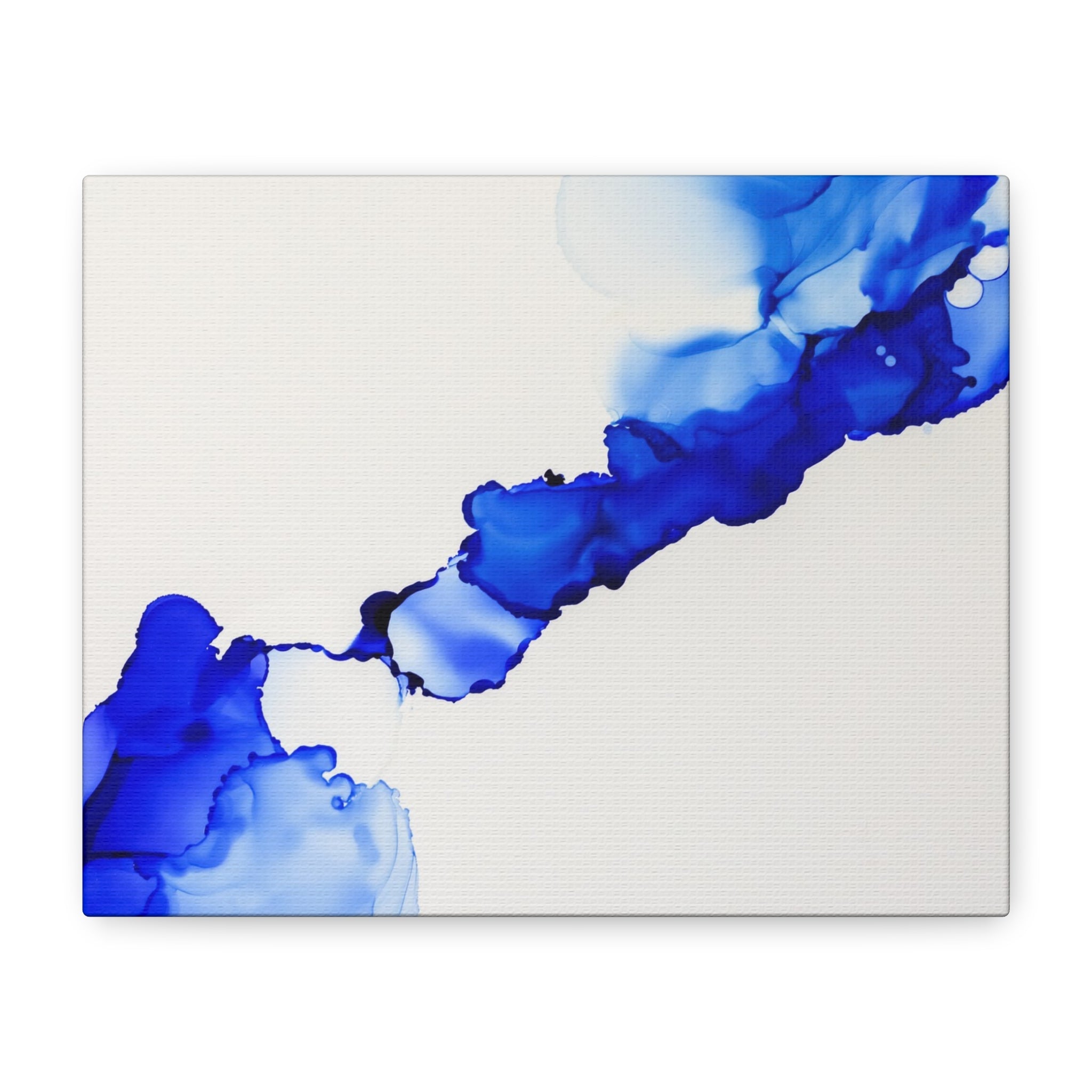Blue Ink Abstract Matte Canvas Print — Stretched 1.25\"