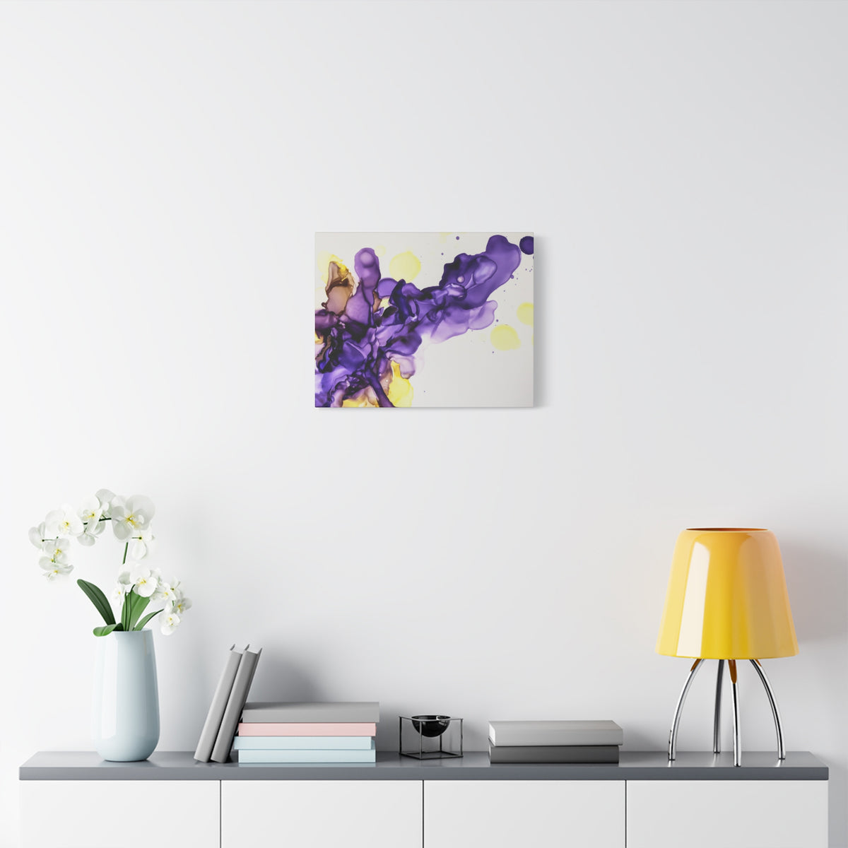 Purple Abstract Alcohol Ink Canvas Print — Matte Stretched Wall Art