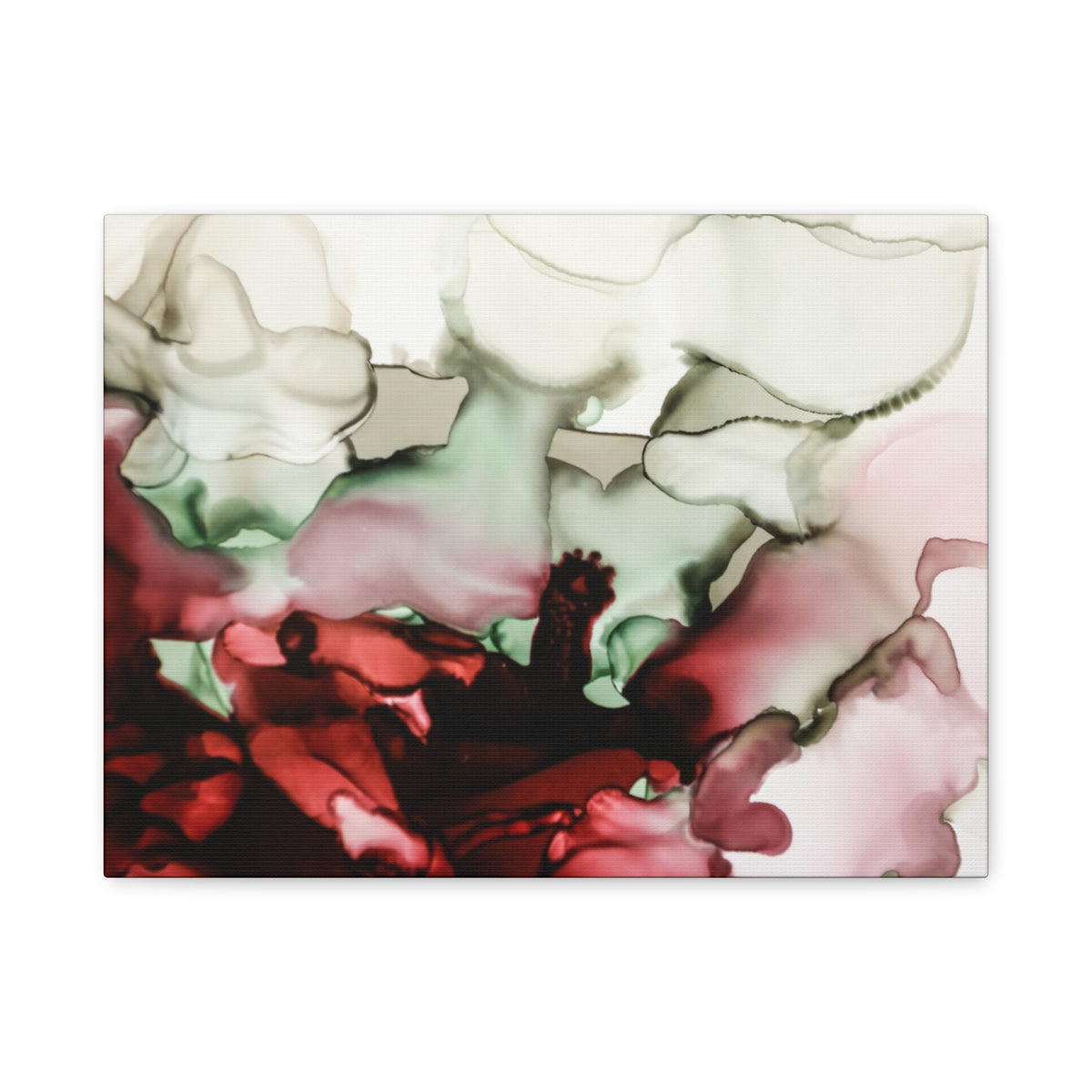 Abstract Floral Alcohol Ink Matte Canvas Print — Stretched Wall Art