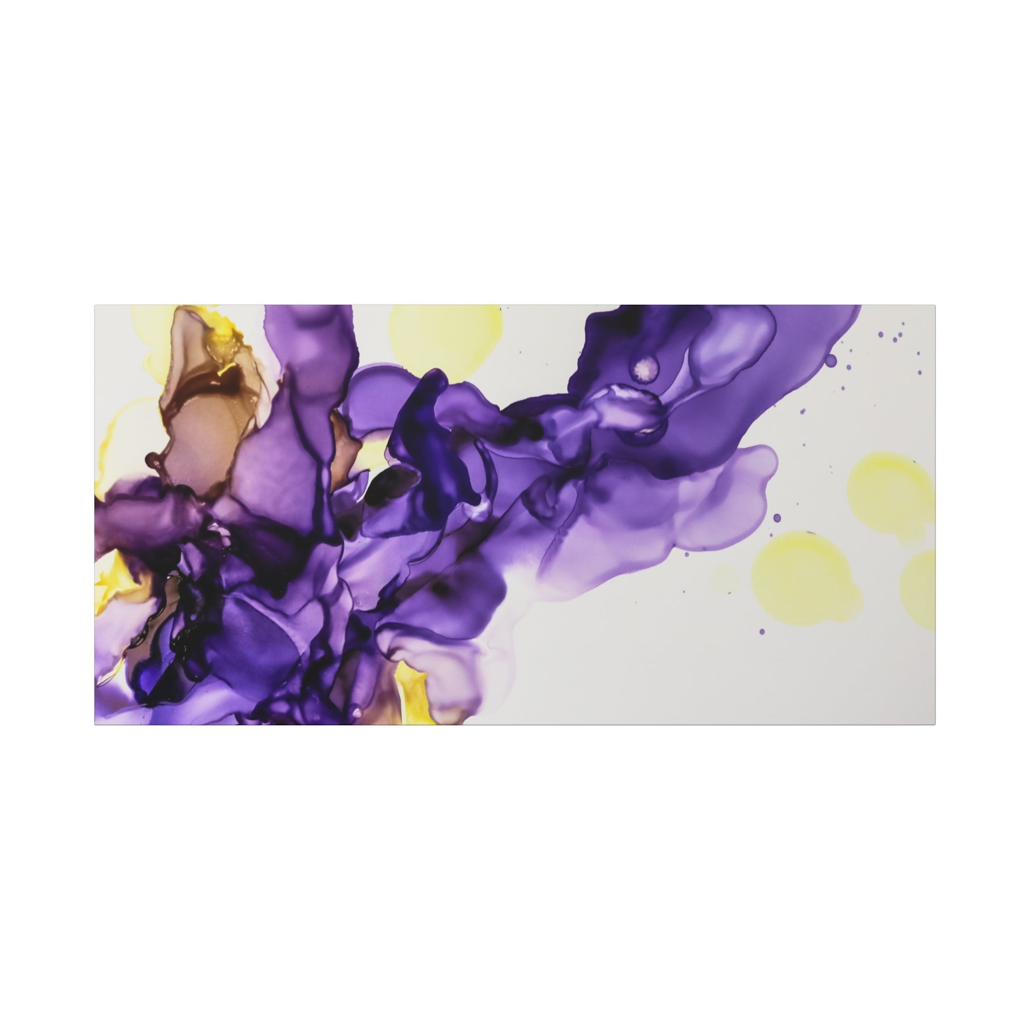 Purple Abstract Alcohol Ink Canvas Print — Matte Stretched Wall Art