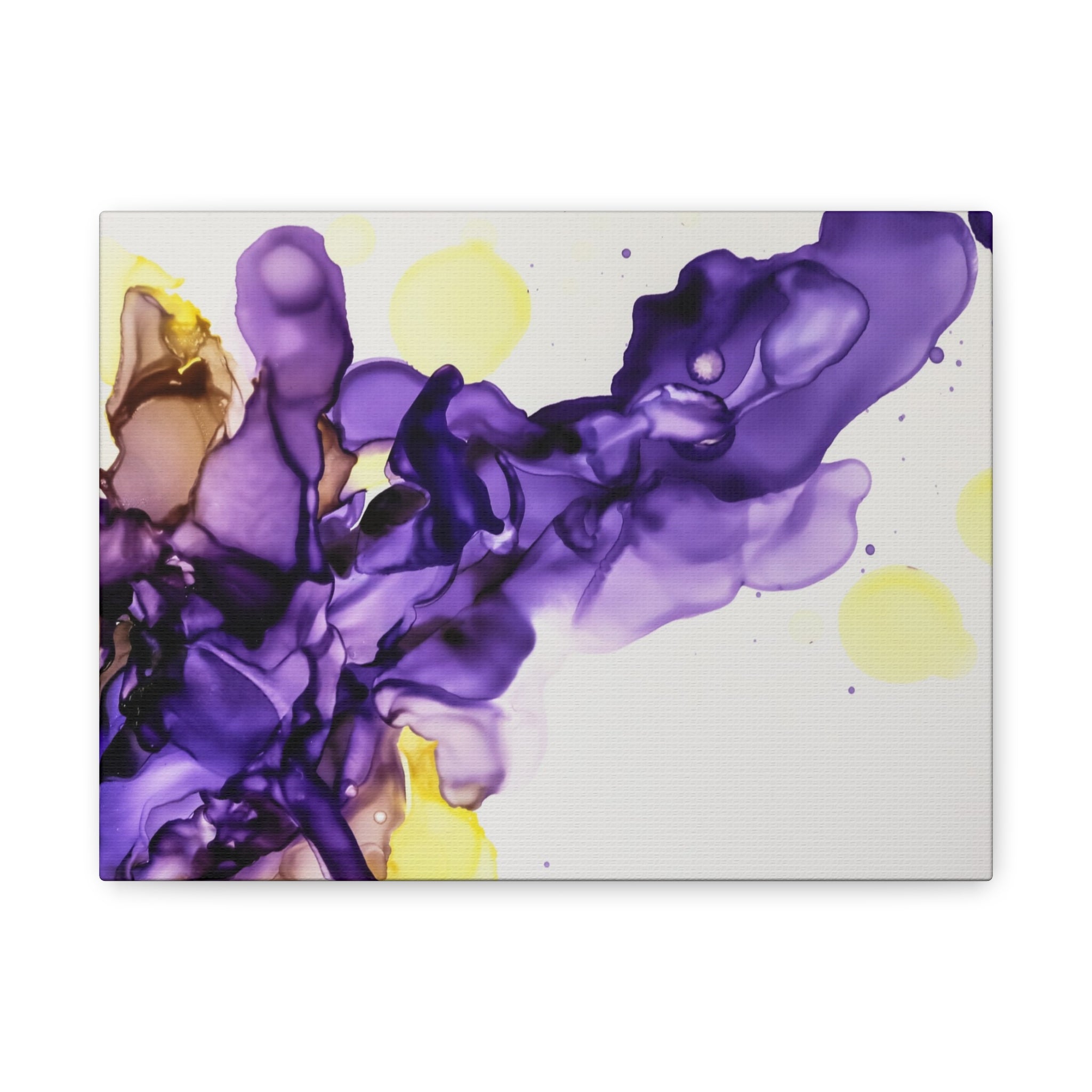 Purple Abstract Alcohol Ink Canvas Print — Matte Stretched Wall Art