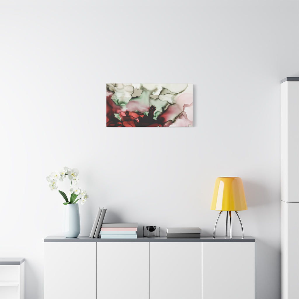 Abstract Floral Alcohol Ink Matte Canvas Print — Stretched Wall Art