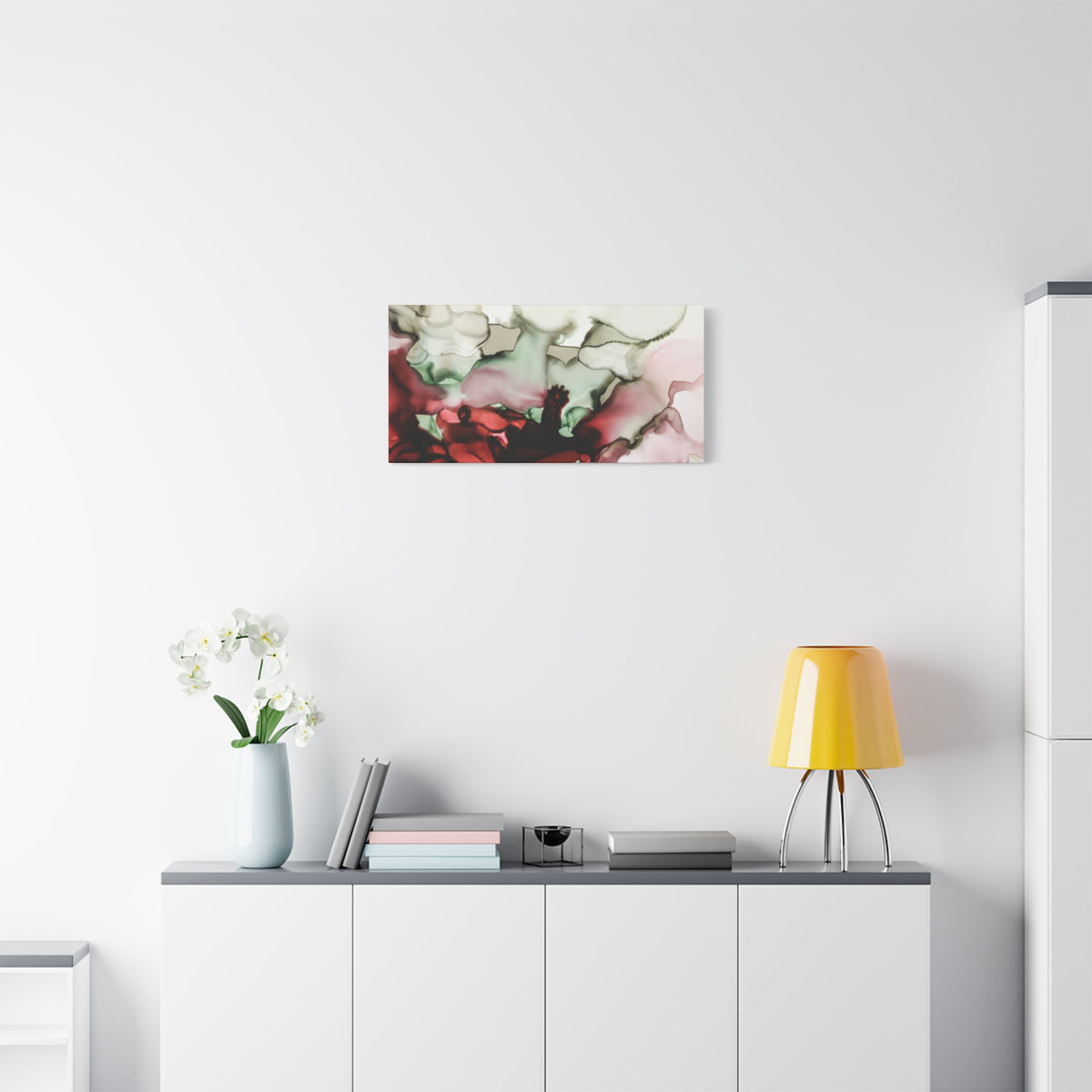 Abstract Floral Alcohol Ink Matte Canvas Print — Stretched Wall Art
