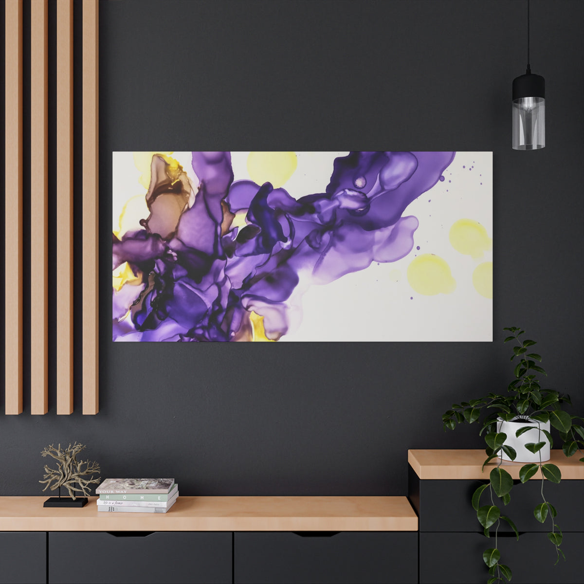 Purple Abstract Alcohol Ink Canvas Print — Matte Stretched Wall Art