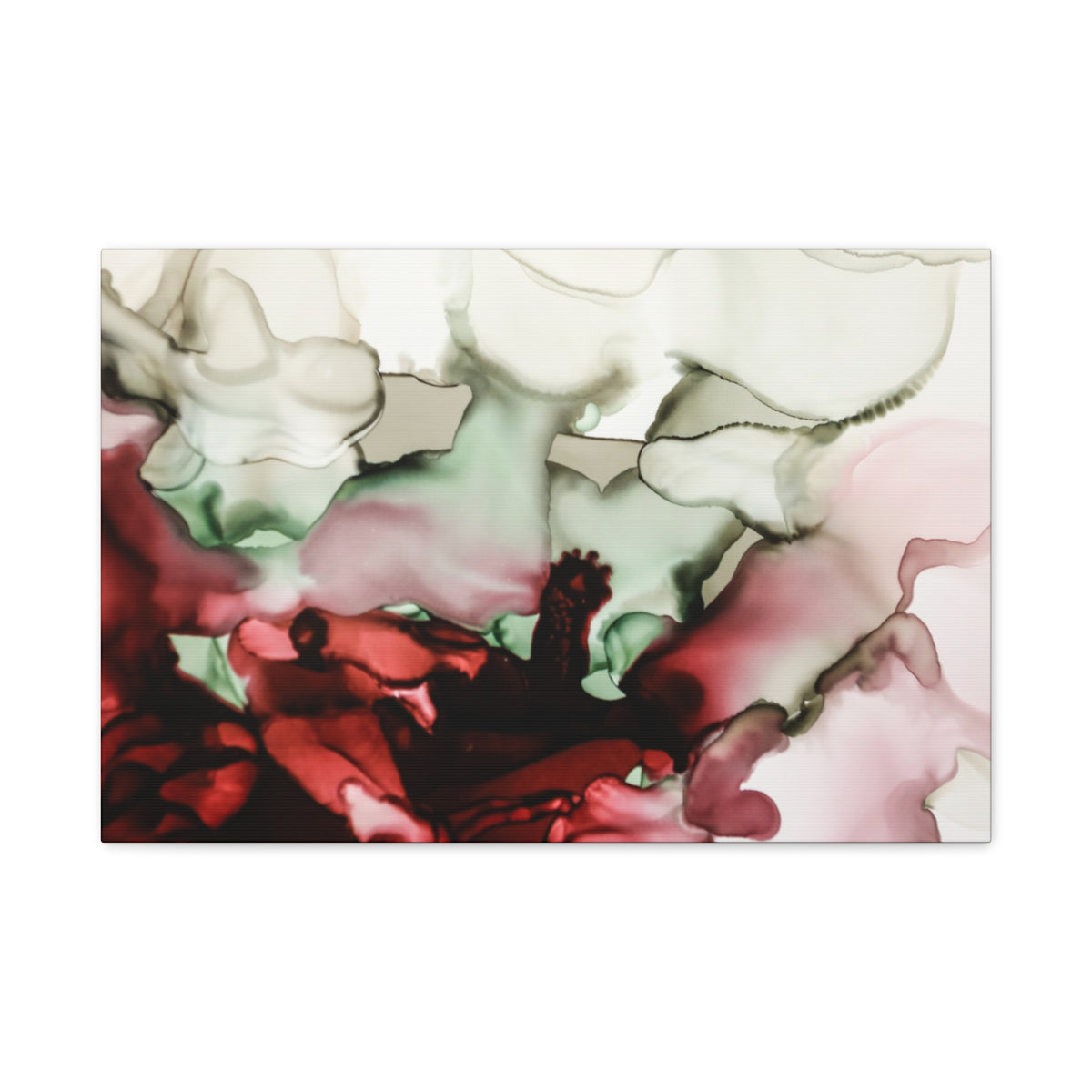 Abstract Floral Alcohol Ink Matte Canvas Print — Stretched Wall Art
