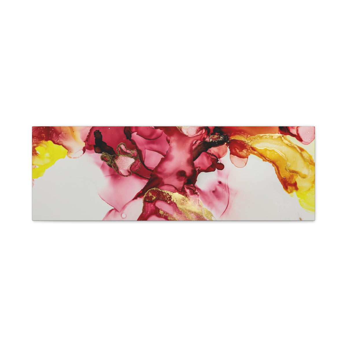 Abstract Pink & Gold Alcohol Ink Art Canvas Print — Matte Stretched Wall Art