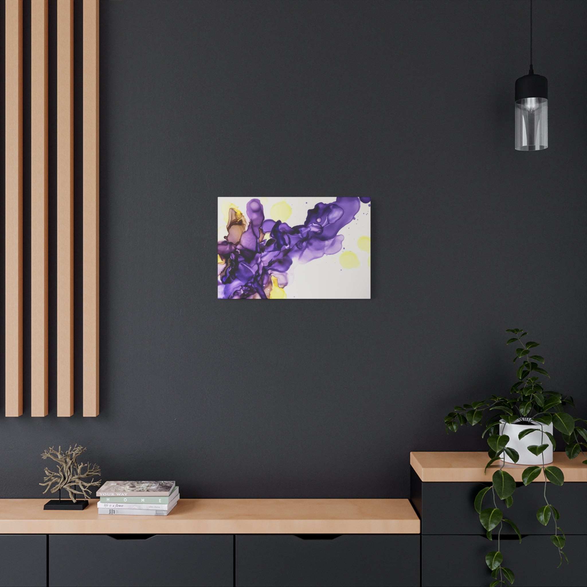 Purple Abstract Alcohol Ink Canvas Print — Matte Stretched Wall Art