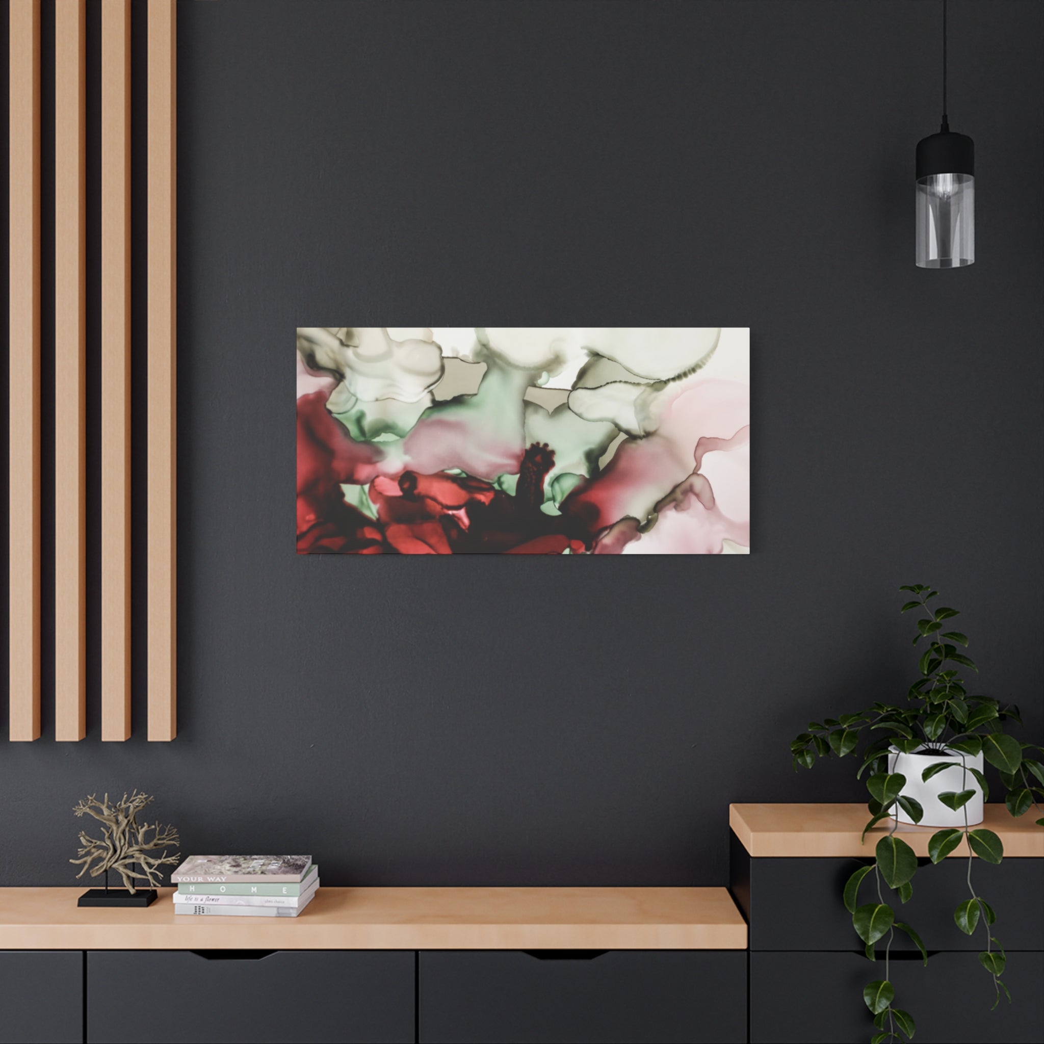 Abstract Floral Alcohol Ink Matte Canvas Print — Stretched Wall Art