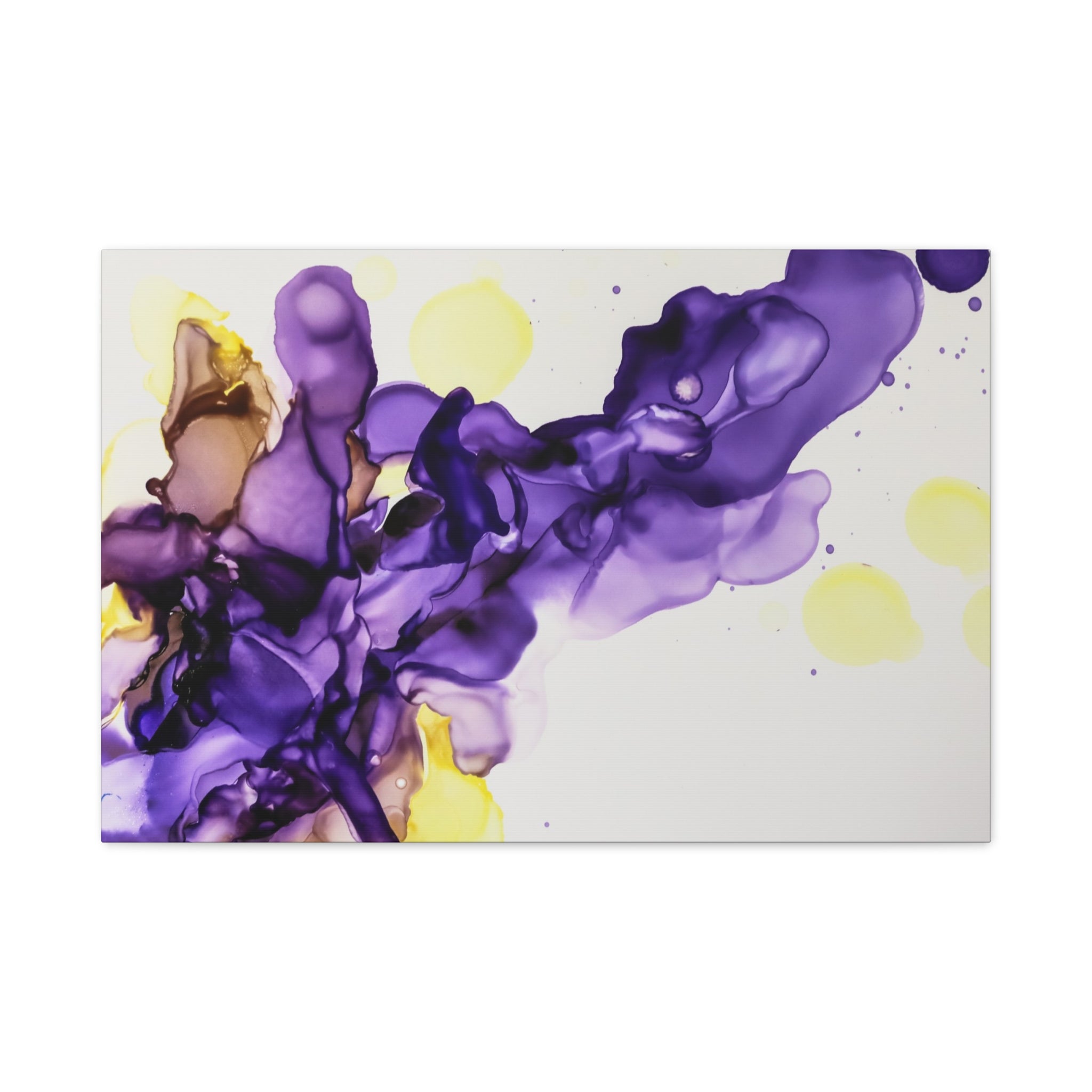 Purple Abstract Alcohol Ink Canvas Print — Matte Stretched Wall Art