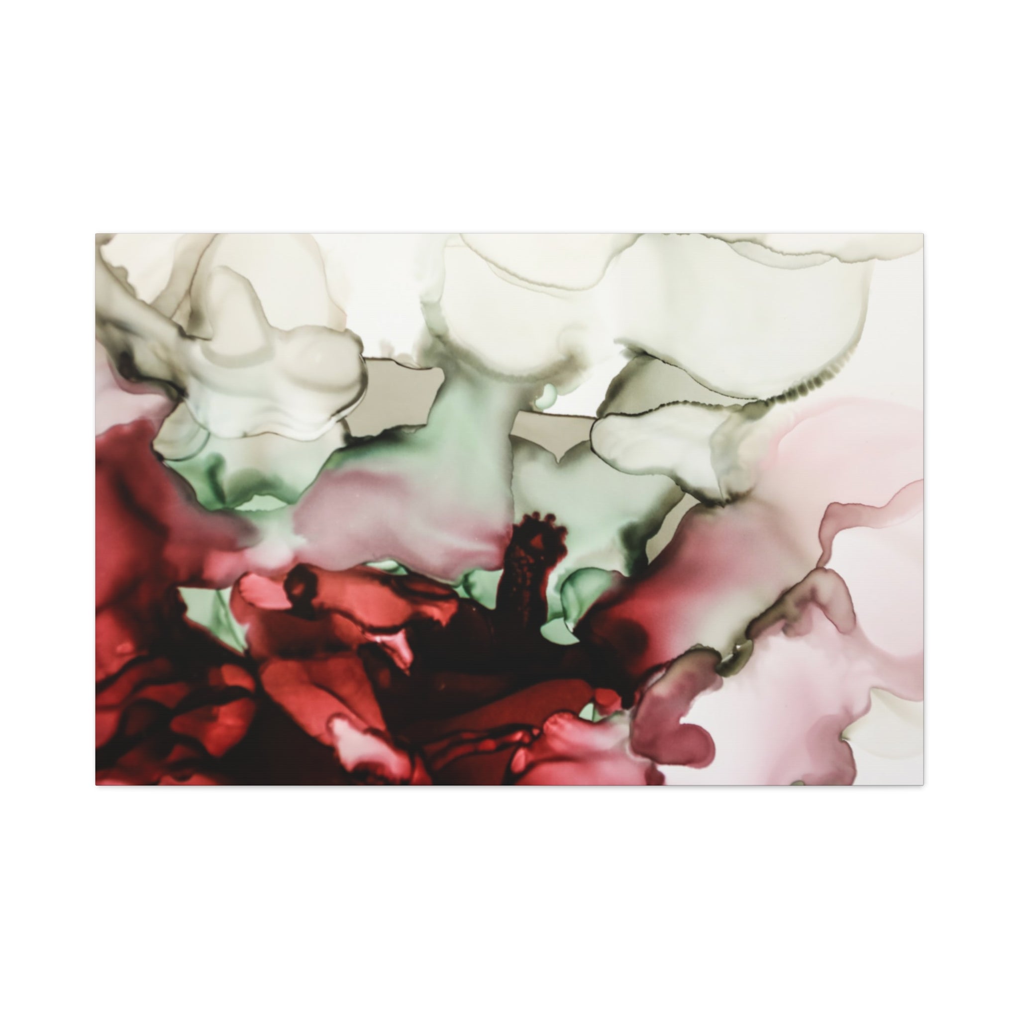 Abstract Floral Alcohol Ink Matte Canvas Print — Stretched Wall Art
