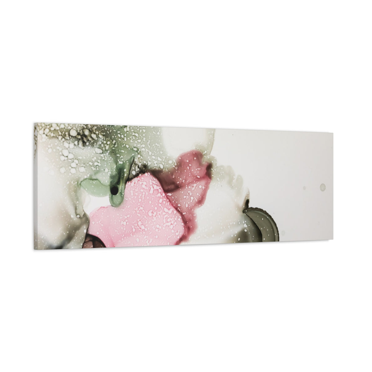 Abstract Pink & Sage Alcohol Ink Canvas Print — Modern Wall Art