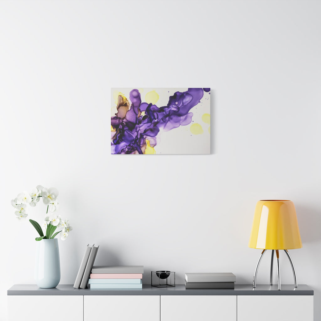 Purple Abstract Alcohol Ink Canvas Print — Matte Stretched Wall Art