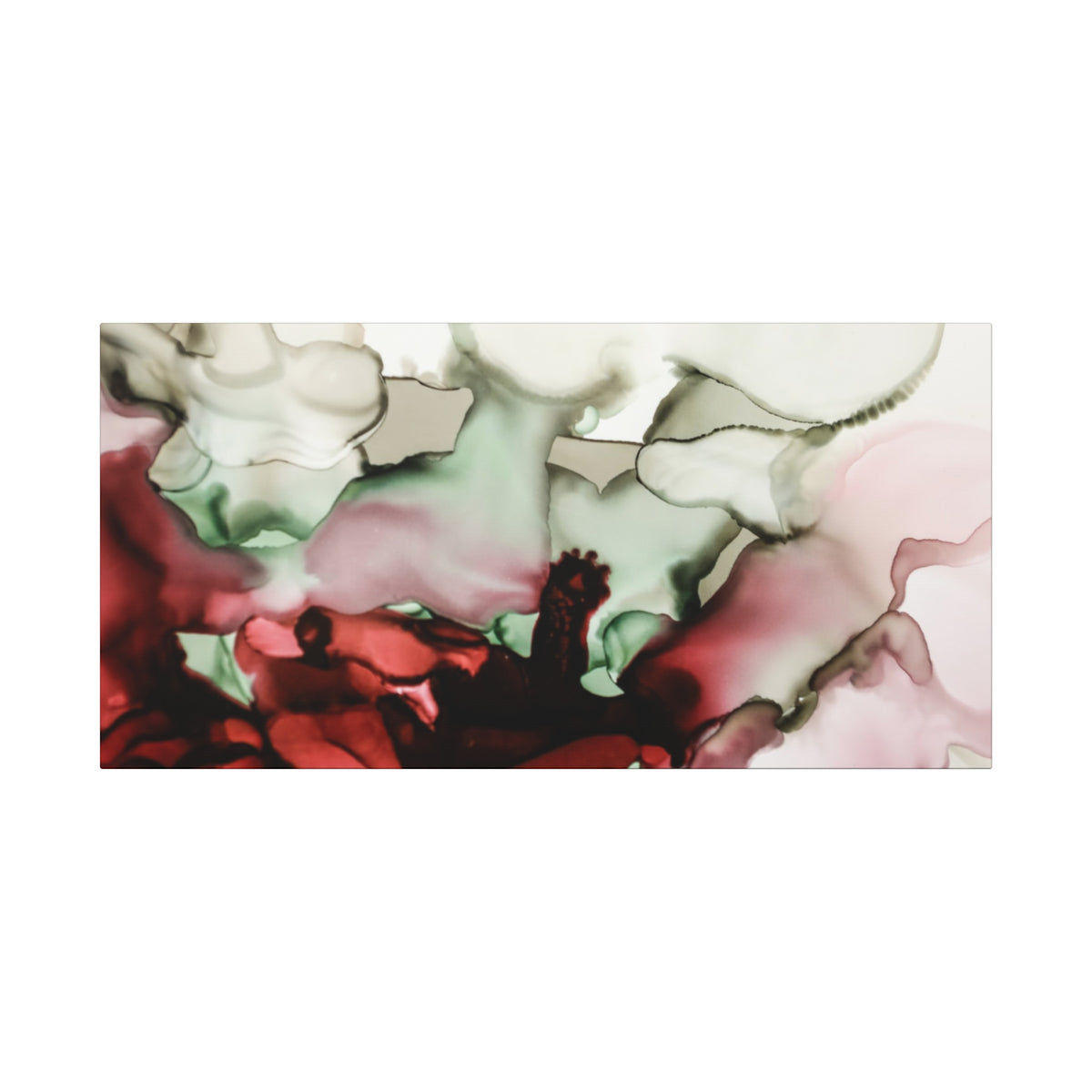 Abstract Floral Alcohol Ink Matte Canvas Print — Stretched Wall Art