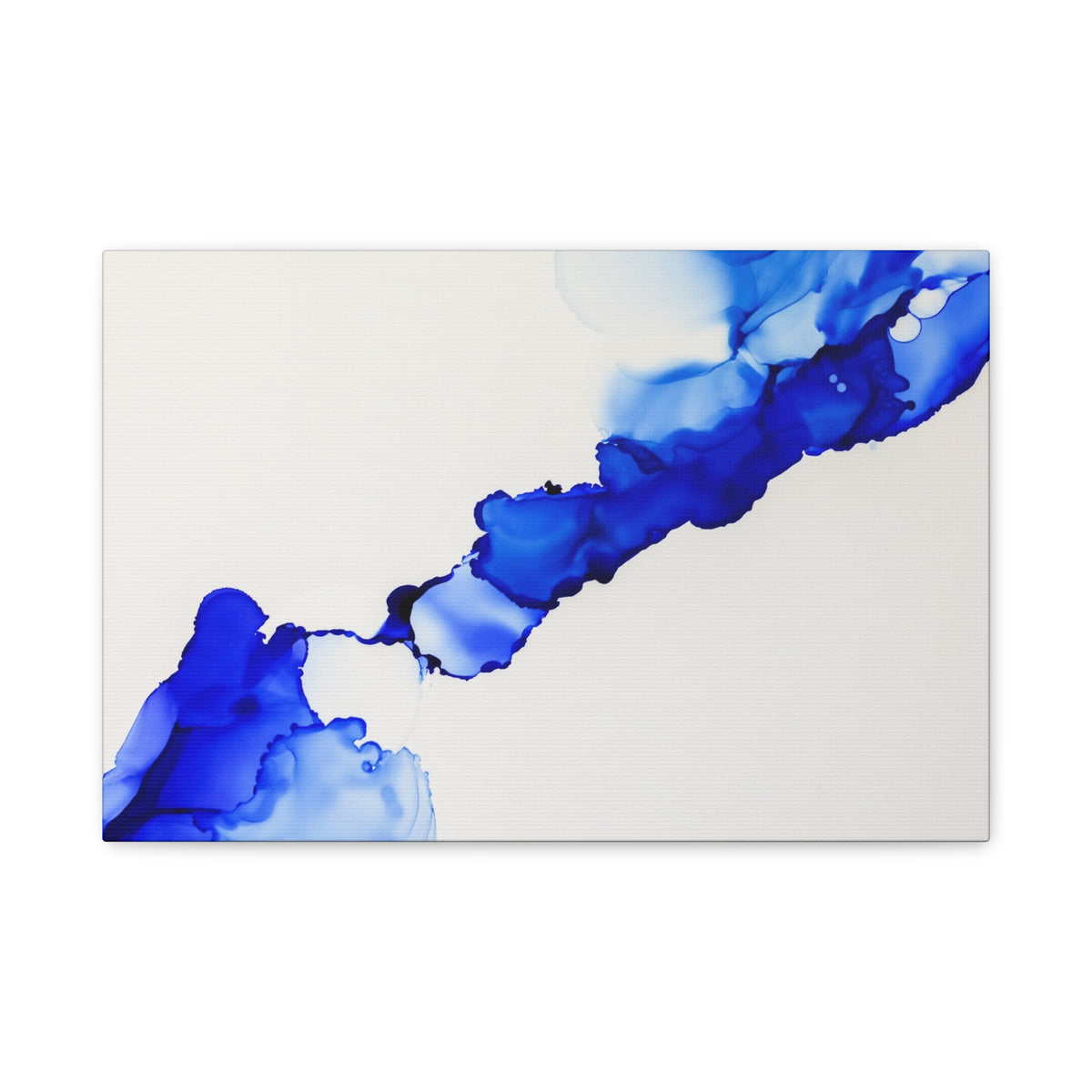 Blue Ink Abstract Matte Canvas Print — Stretched 1.25\"
