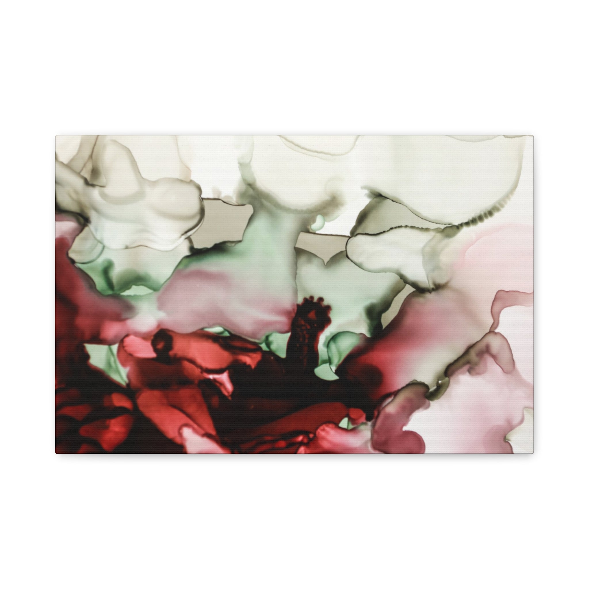 Abstract Floral Alcohol Ink Matte Canvas Print — Stretched Wall Art