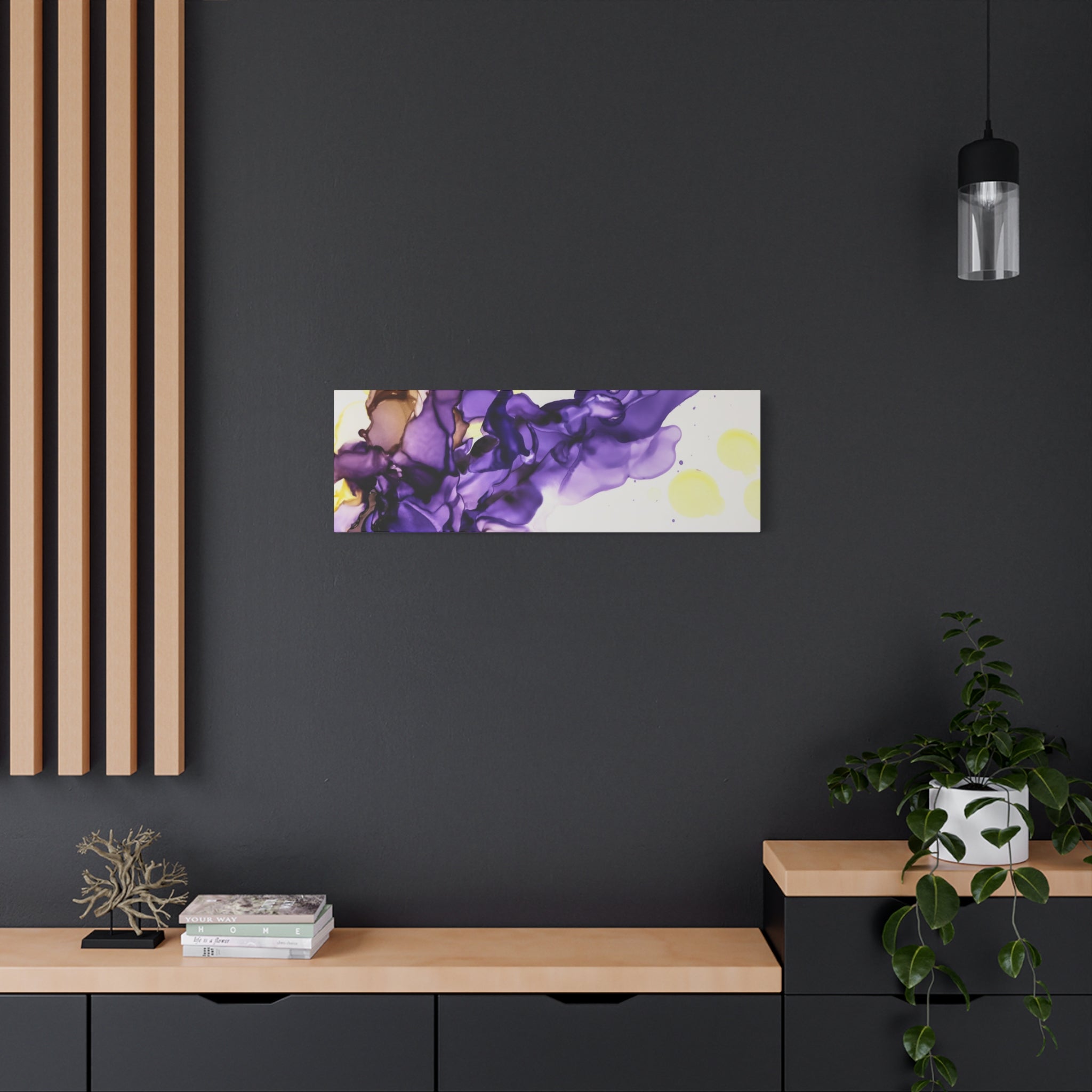 Purple Abstract Alcohol Ink Canvas Print — Matte Stretched Wall Art