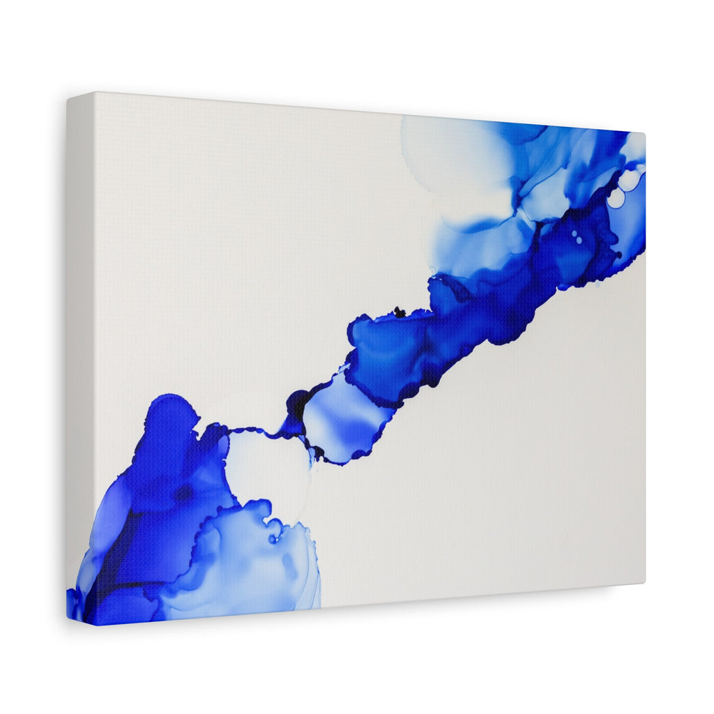 Blue Ink Abstract Matte Canvas Print — Stretched 1.25\"