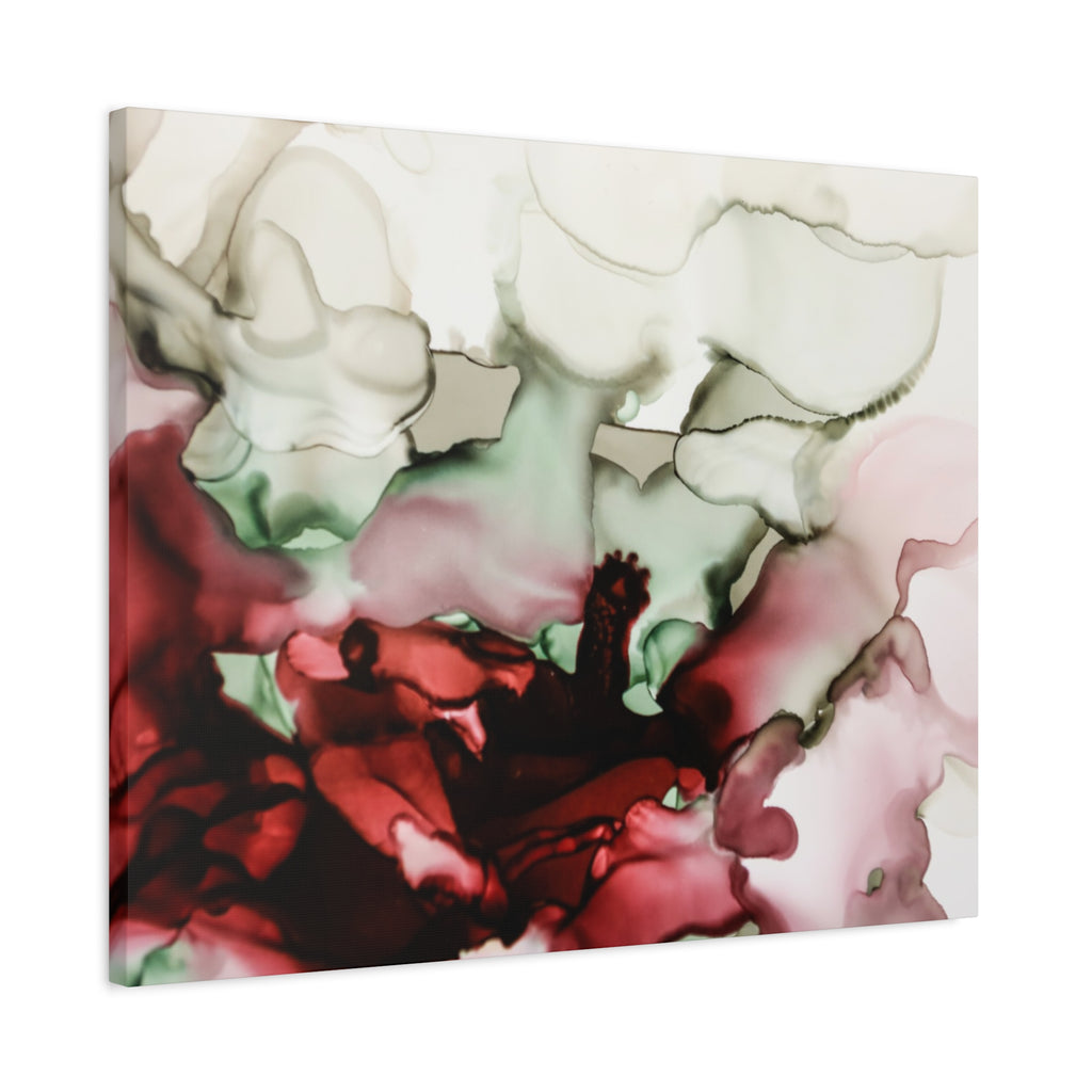Abstract Floral Alcohol Ink Matte Canvas Print — Stretched Wall Art