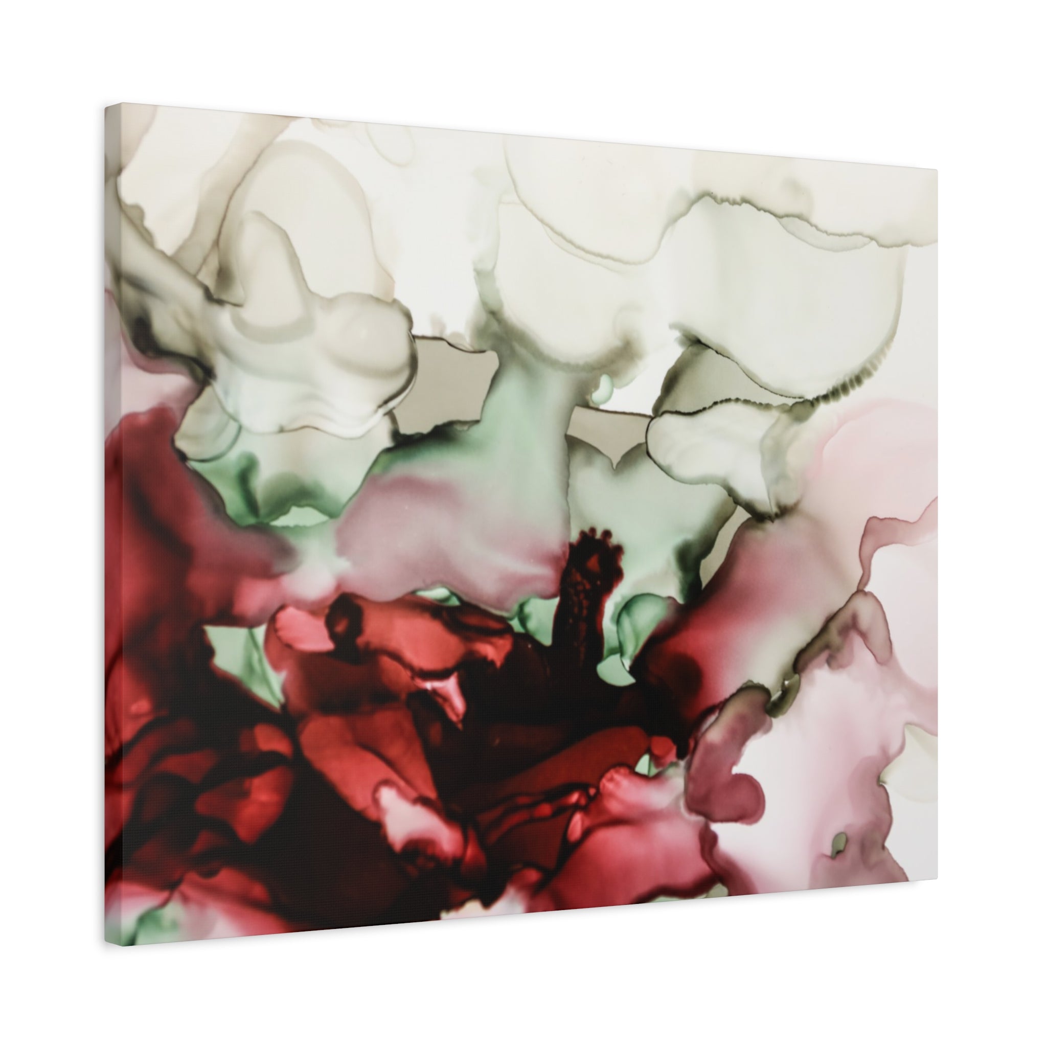 Abstract Floral Alcohol Ink Matte Canvas Print — Stretched Wall Art