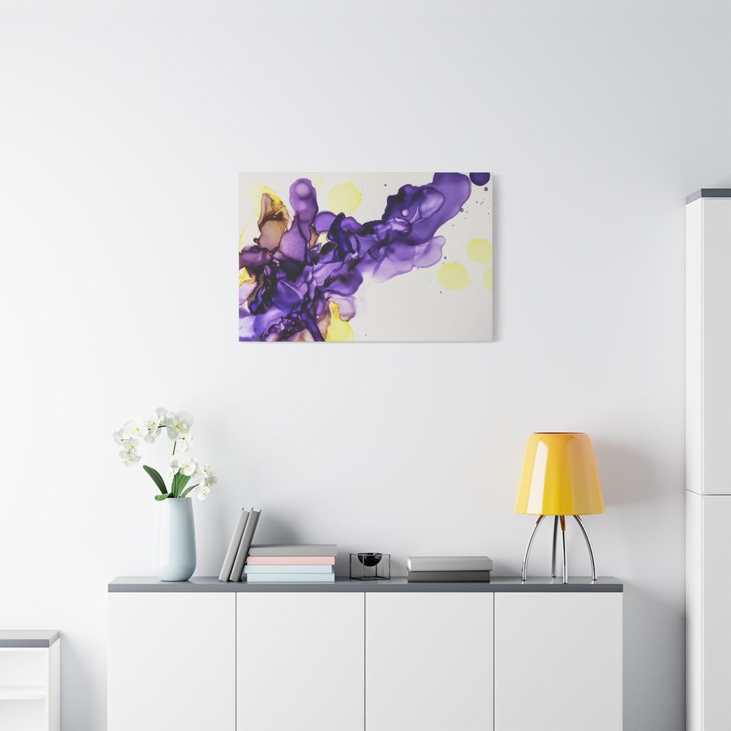 Purple Abstract Alcohol Ink Canvas Print — Matte Stretched Wall Art