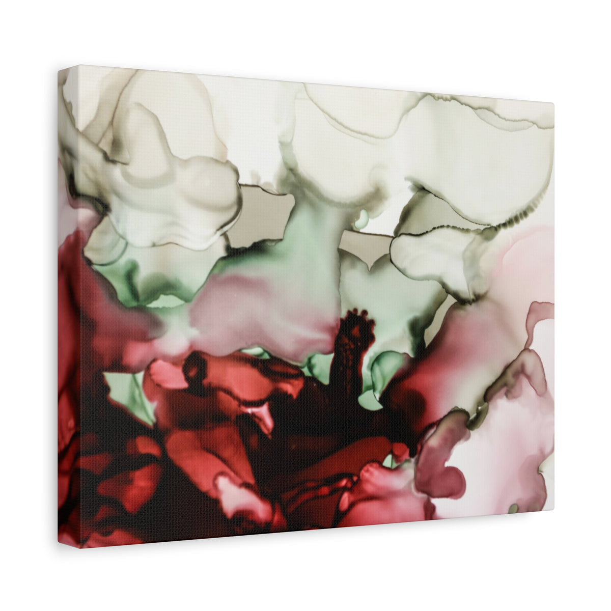 Abstract Floral Alcohol Ink Matte Canvas Print — Stretched Wall Art