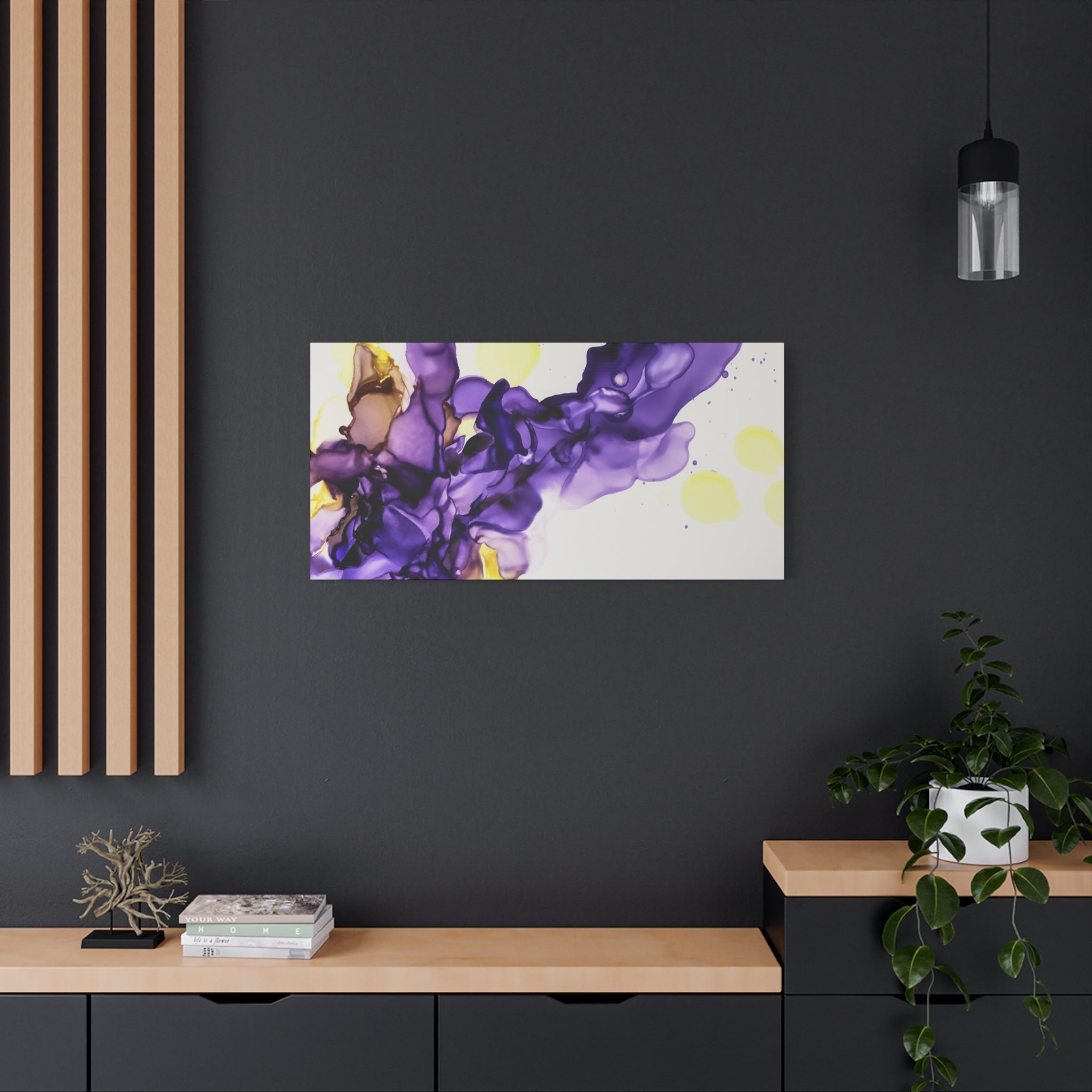 Purple Abstract Alcohol Ink Canvas Print — Matte Stretched Wall Art
