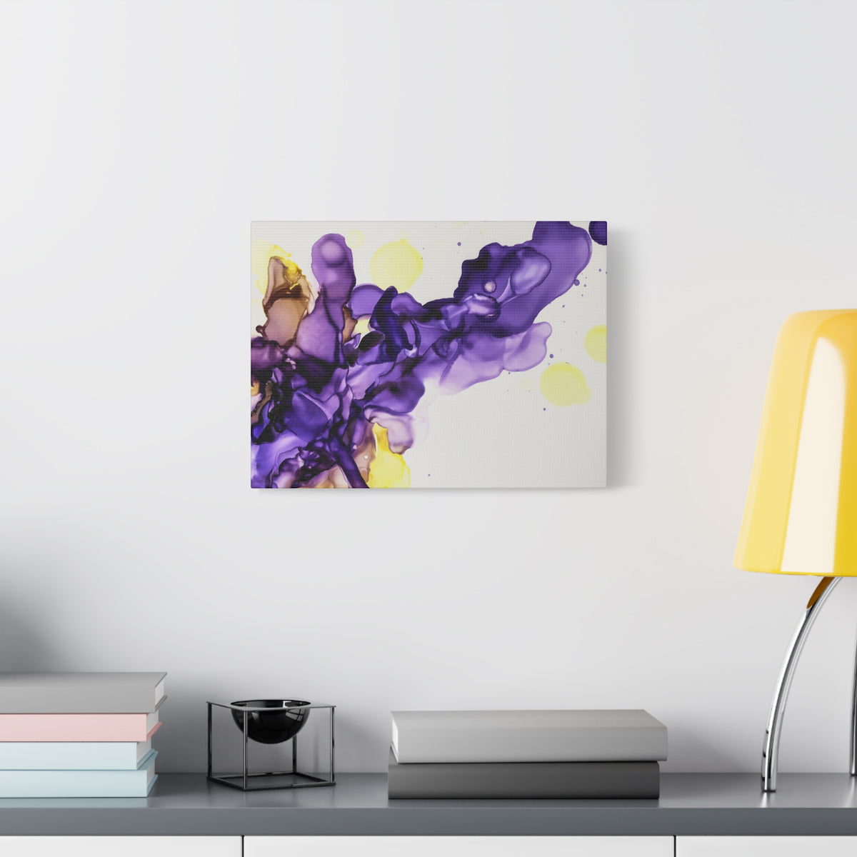 Purple Abstract Alcohol Ink Canvas Print — Matte Stretched Wall Art