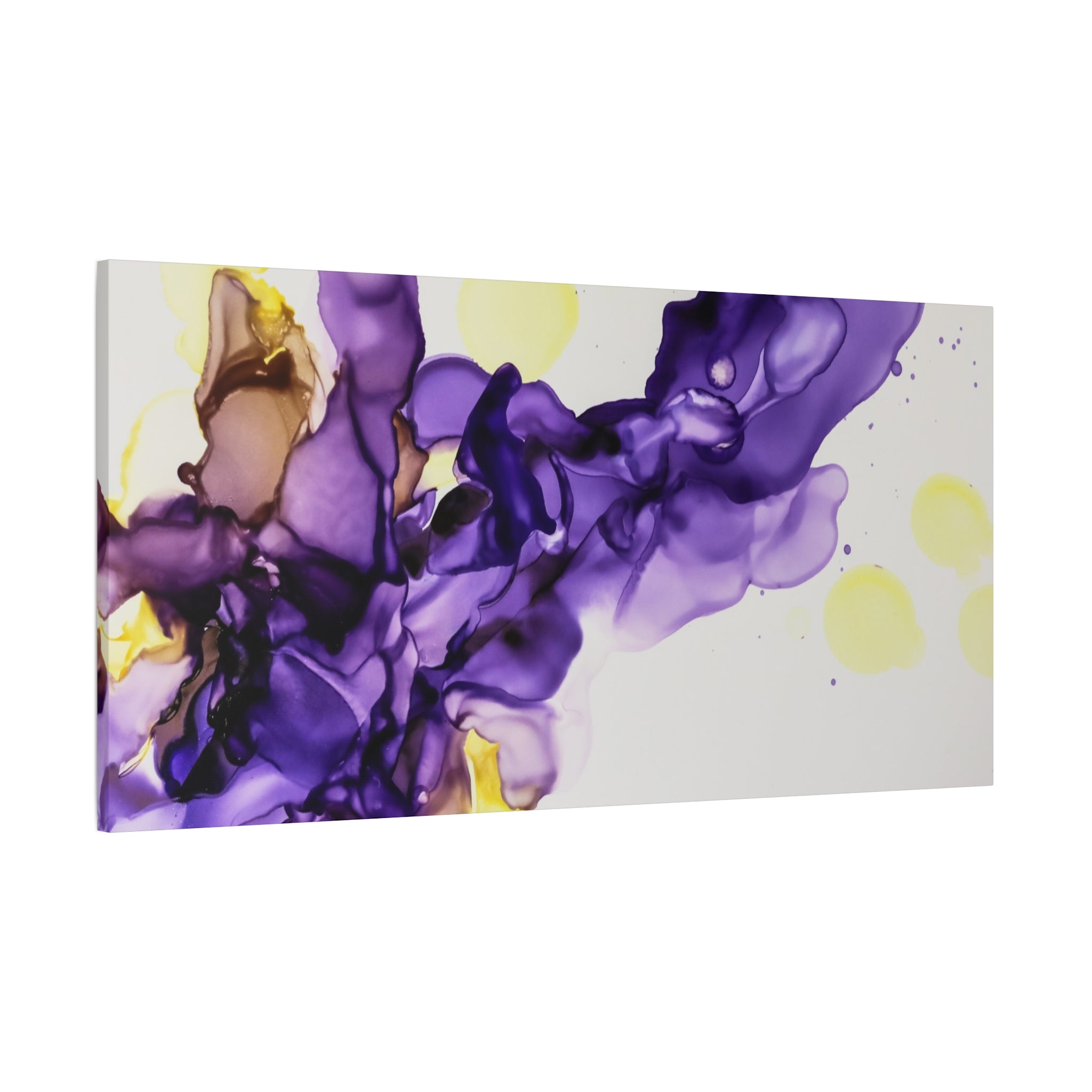 Purple Abstract Alcohol Ink Canvas Print — Matte Stretched Wall Art