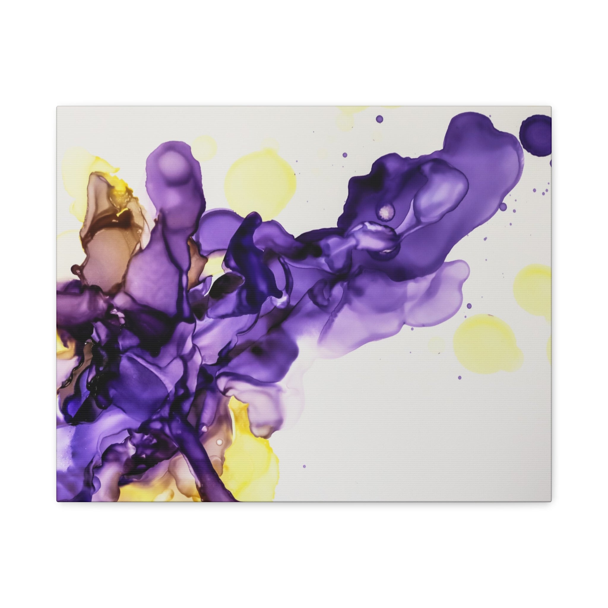 Purple Abstract Alcohol Ink Canvas Print — Matte Stretched Wall Art