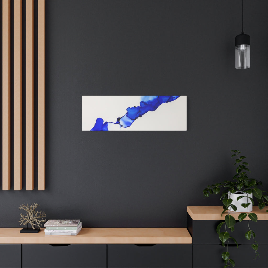 Blue Ink Abstract Matte Canvas Print — Stretched 1.25\"